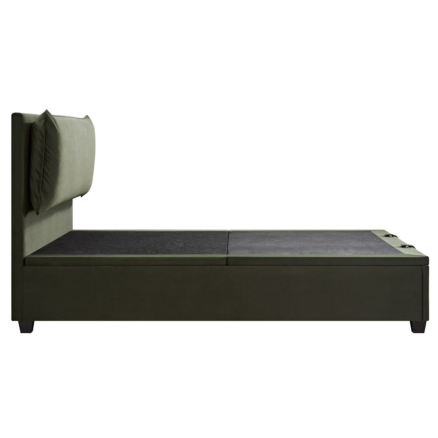Kricia Upholstered Storage Bed with Pillow Headboard, Moss Green Velvet - Image 15