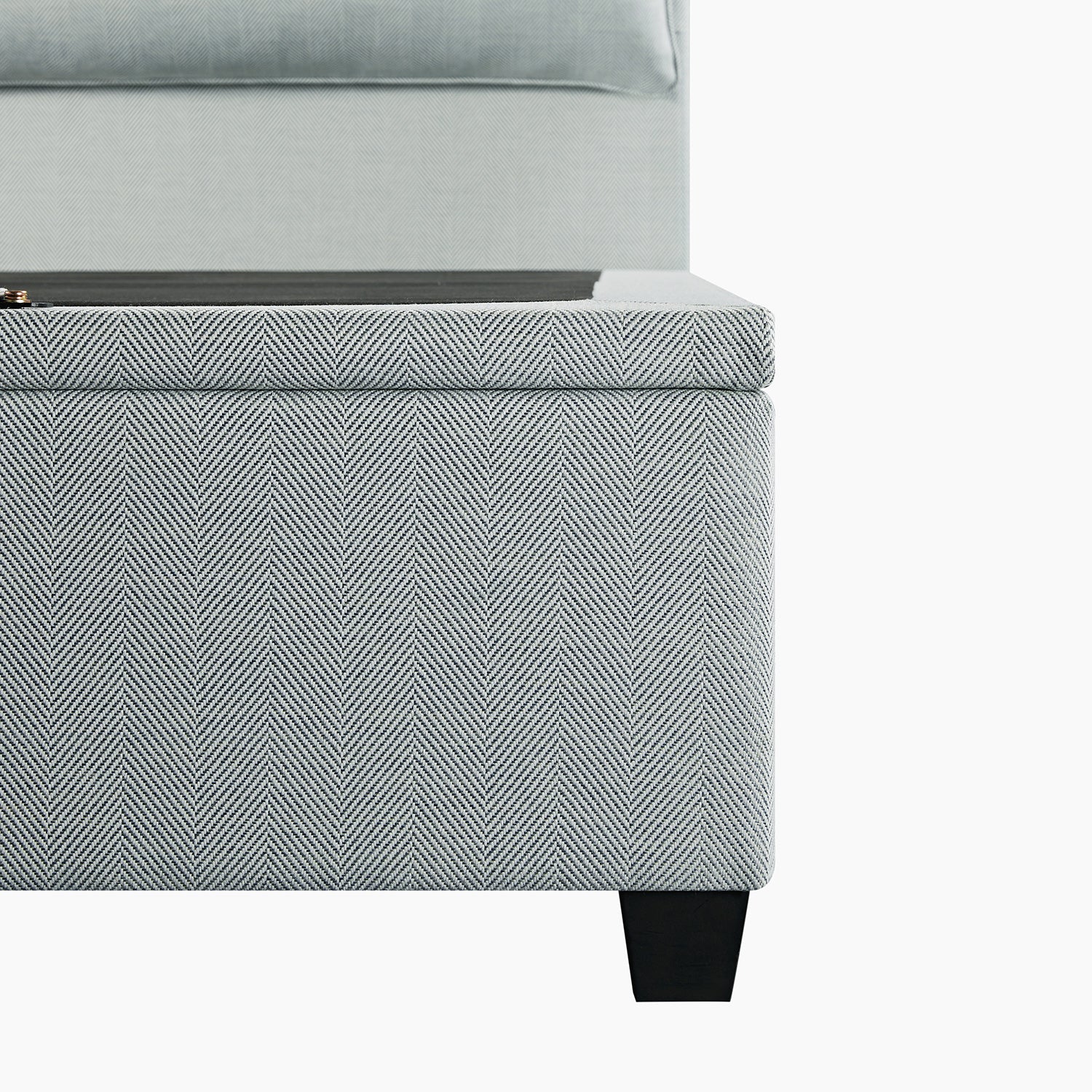 Kricia Upholstered Storage Bed with Pillow Headboard, Slate Blue Chevron - Image 18