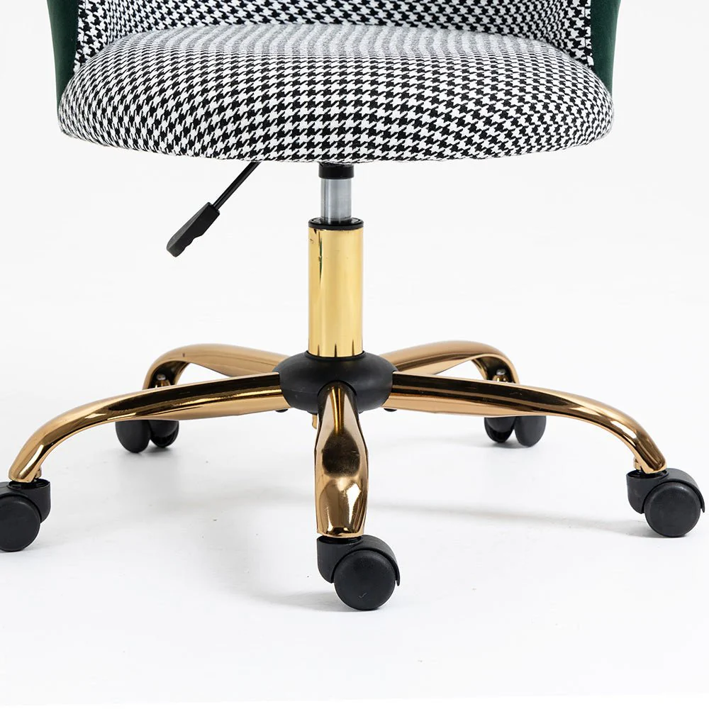 Kylie Houndstooth and Velvet Swivel Chair - Image 10