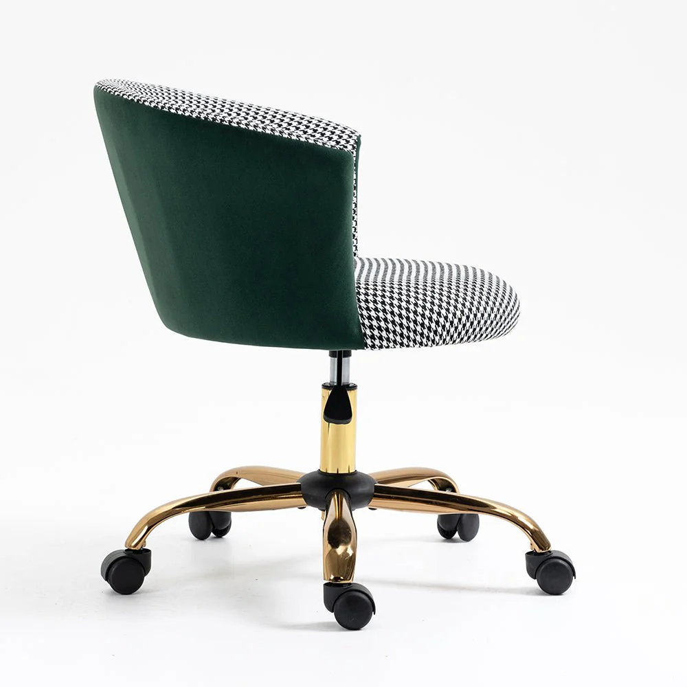 Kylie Houndstooth and Velvet Swivel Chair - Image 5