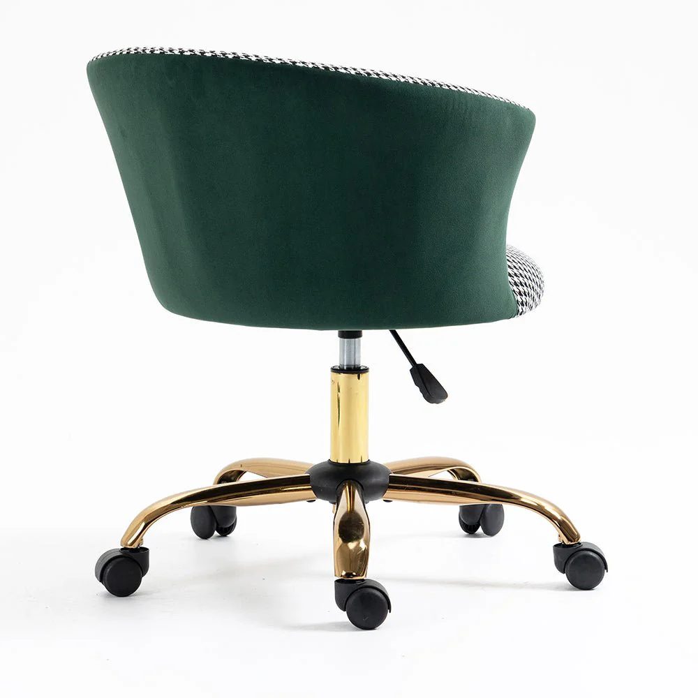 Kylie Houndstooth and Velvet Swivel Chair - Image 6