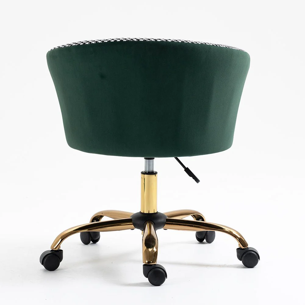 Kylie Houndstooth and Velvet Swivel Chair - Image 7