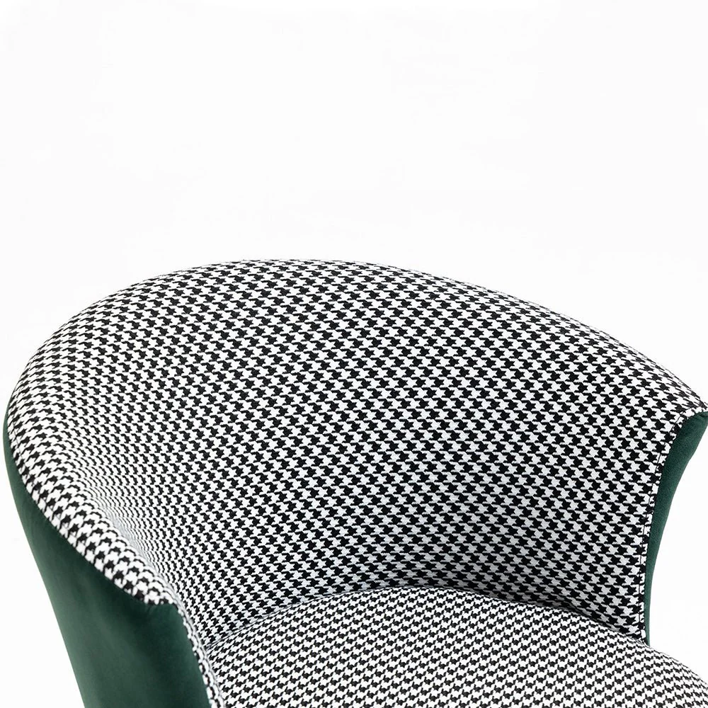 Kylie Houndstooth and Velvet Swivel Chair - Image 8