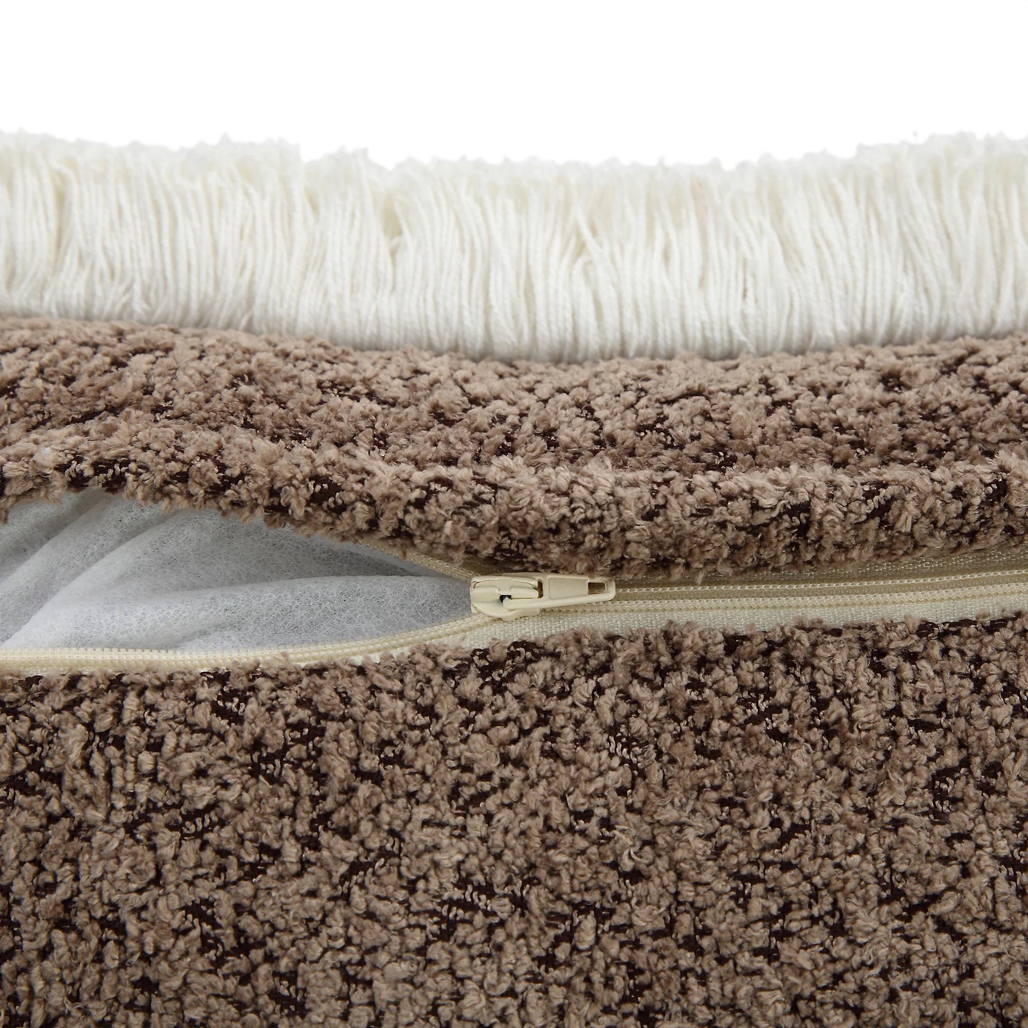Kyra Mink Bouclé Fringed Cushion - Image 7
