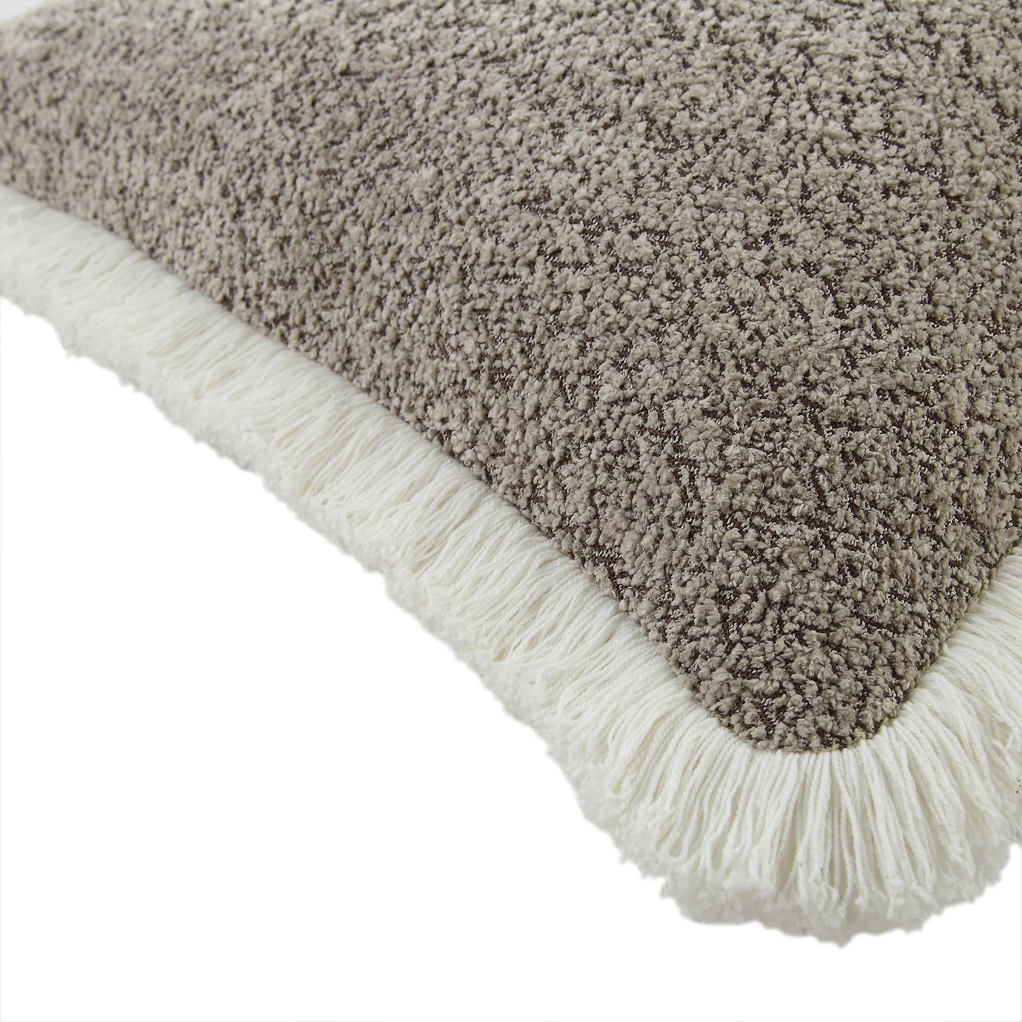 Kyra Stone Bouclé Fringed Cushion - Image 5