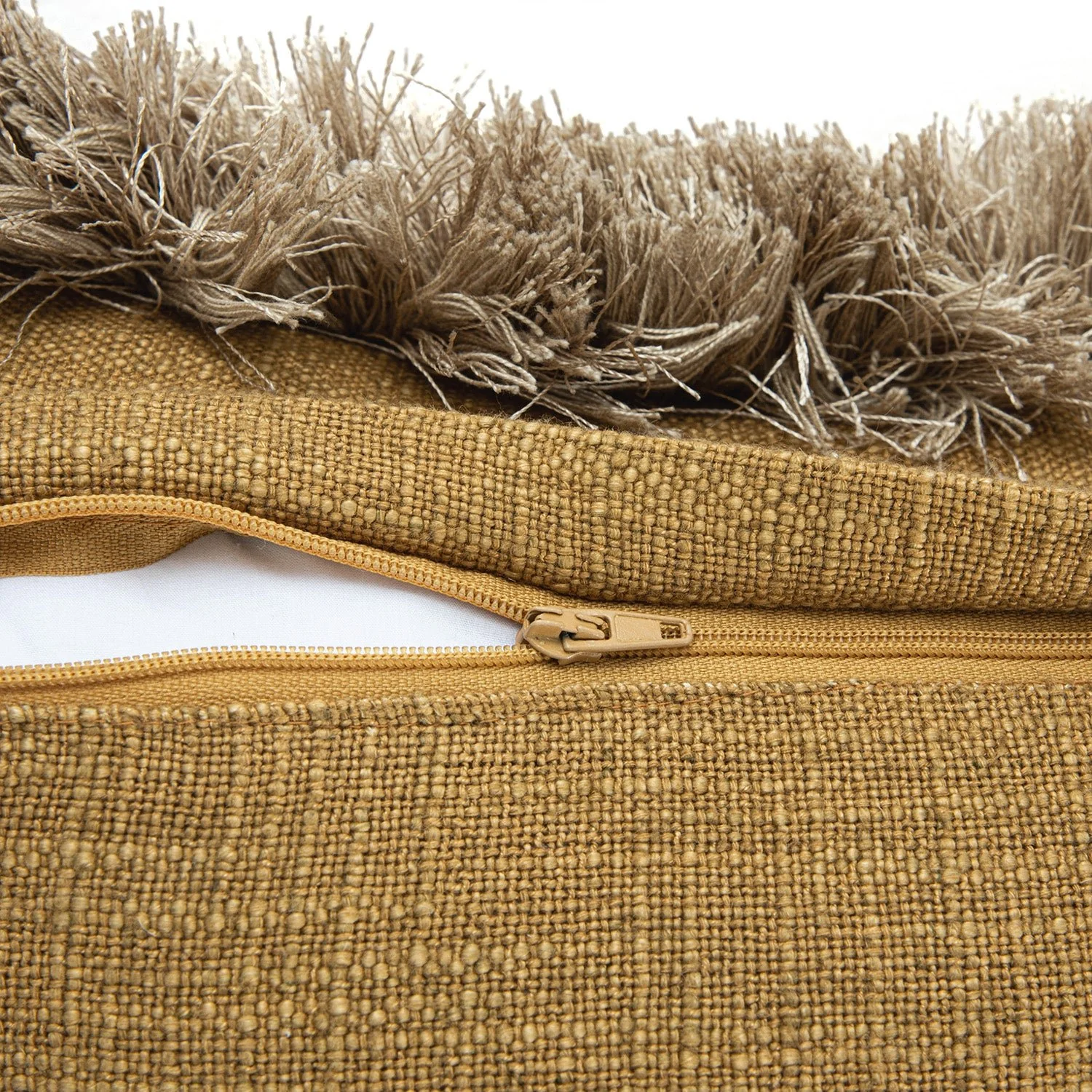 Kyra Dijon Yellow Linen Fringed Cushion - Image 5