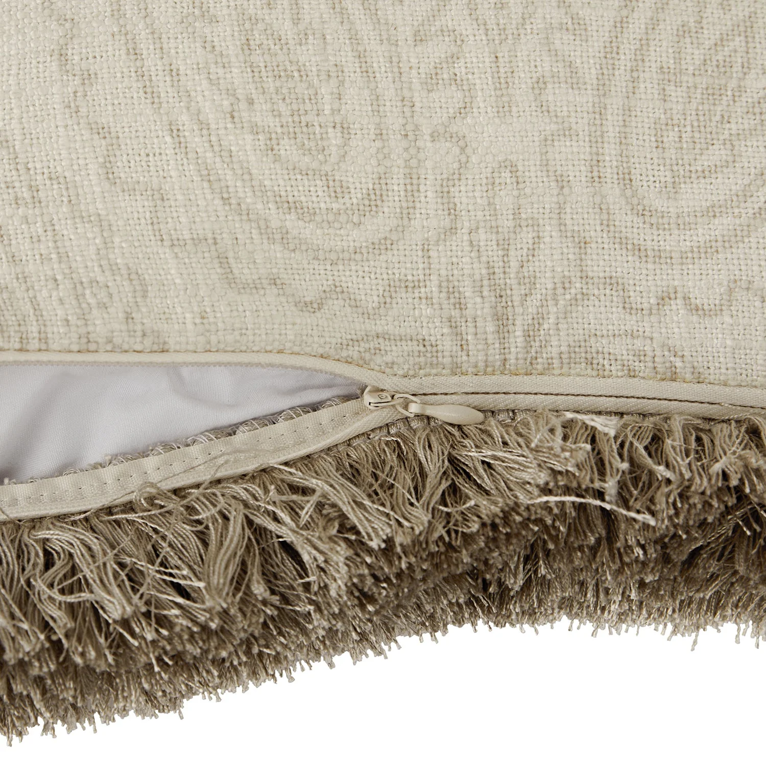 Kyra Floral Printed Linen Fringed Cushion - Image 8