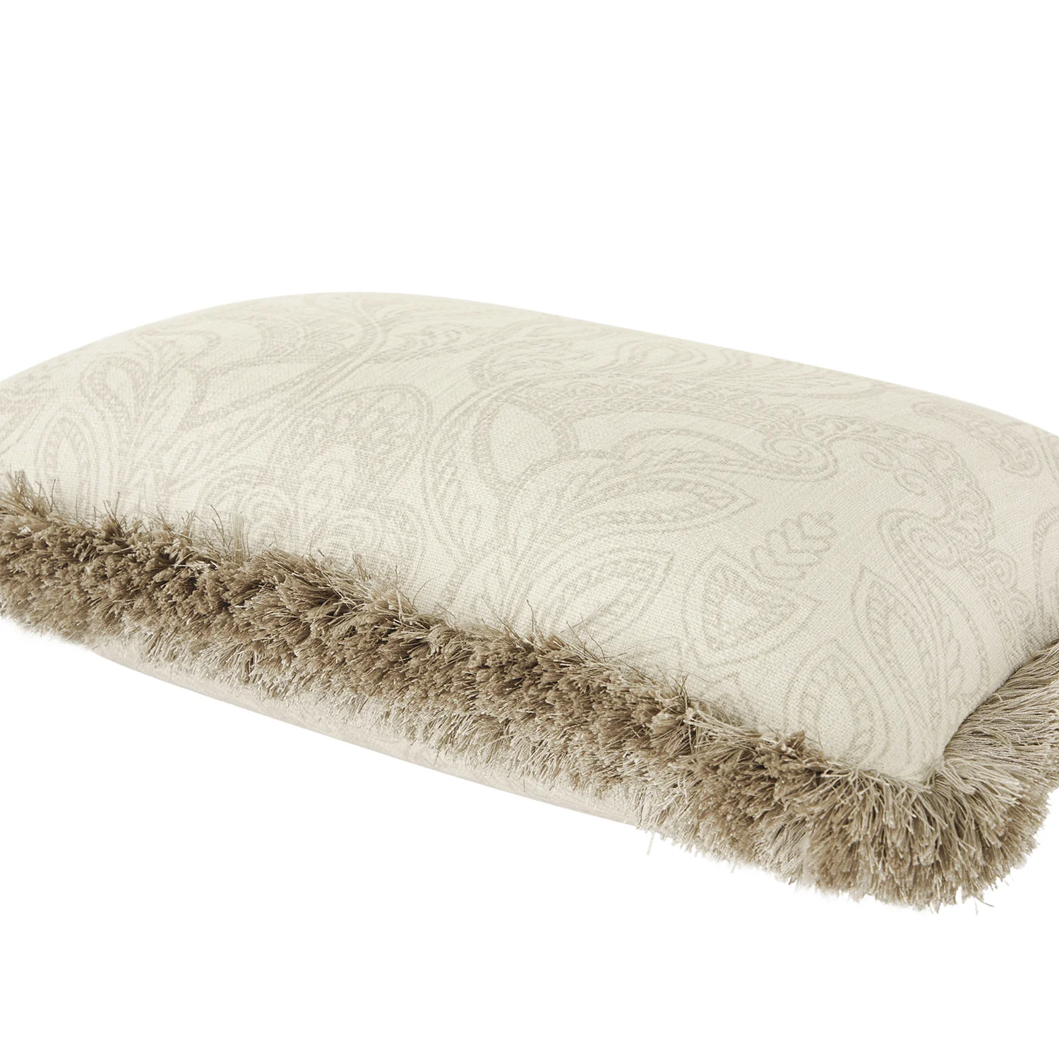 Kyra Floral Printed Linen Fringed Rectangular Cushion - Image 3