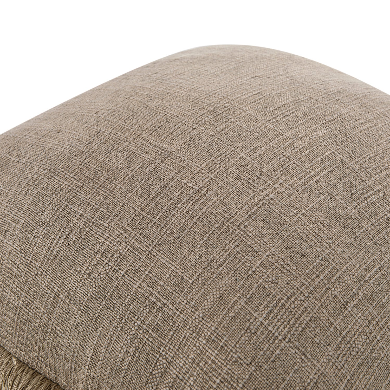 Kyra Mushroom Grey Linen Fringed Cushion - Image 4