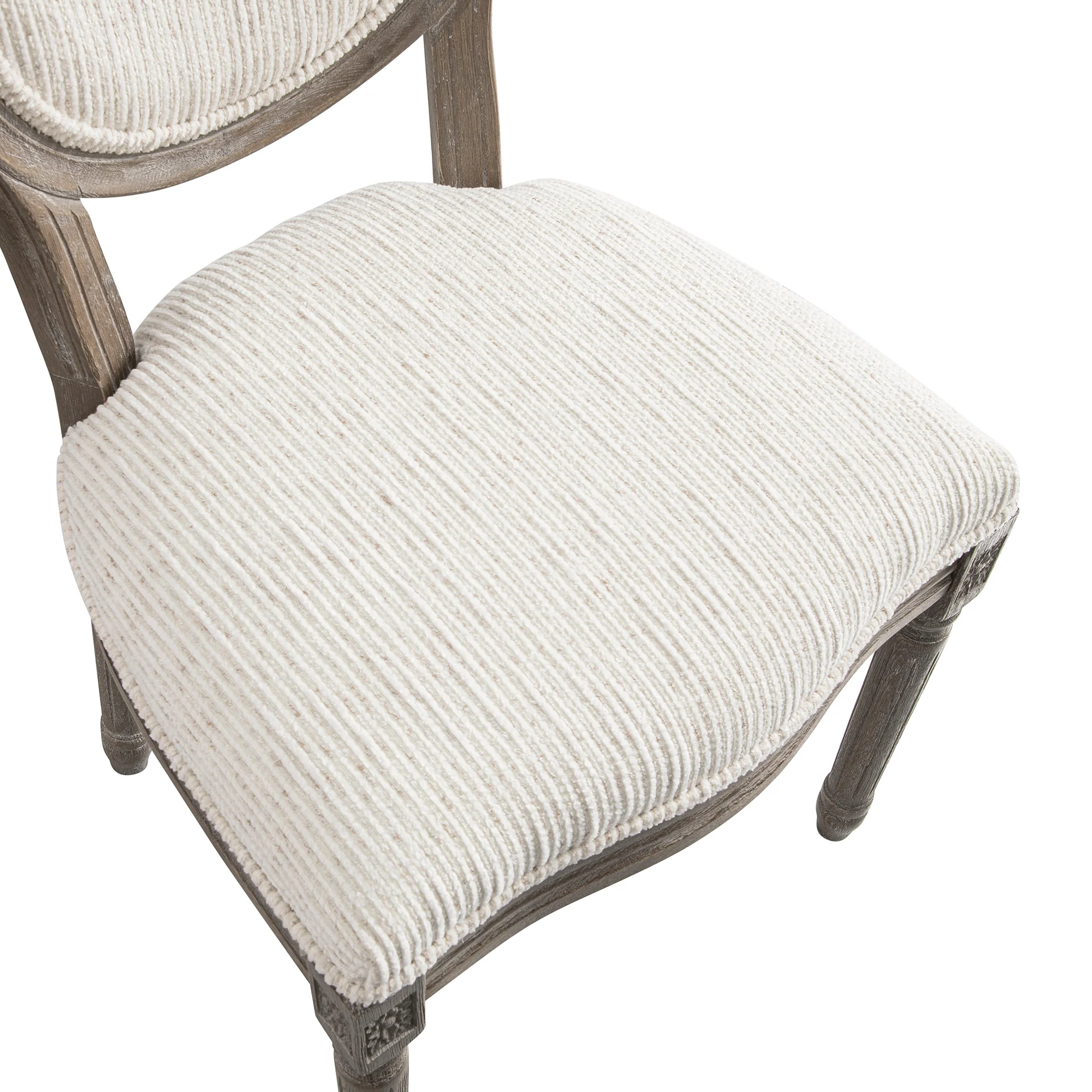 Lainston Set of 2 Classic Weathered Oak Dining Chairs, Beige Textured Fabric - Image 16