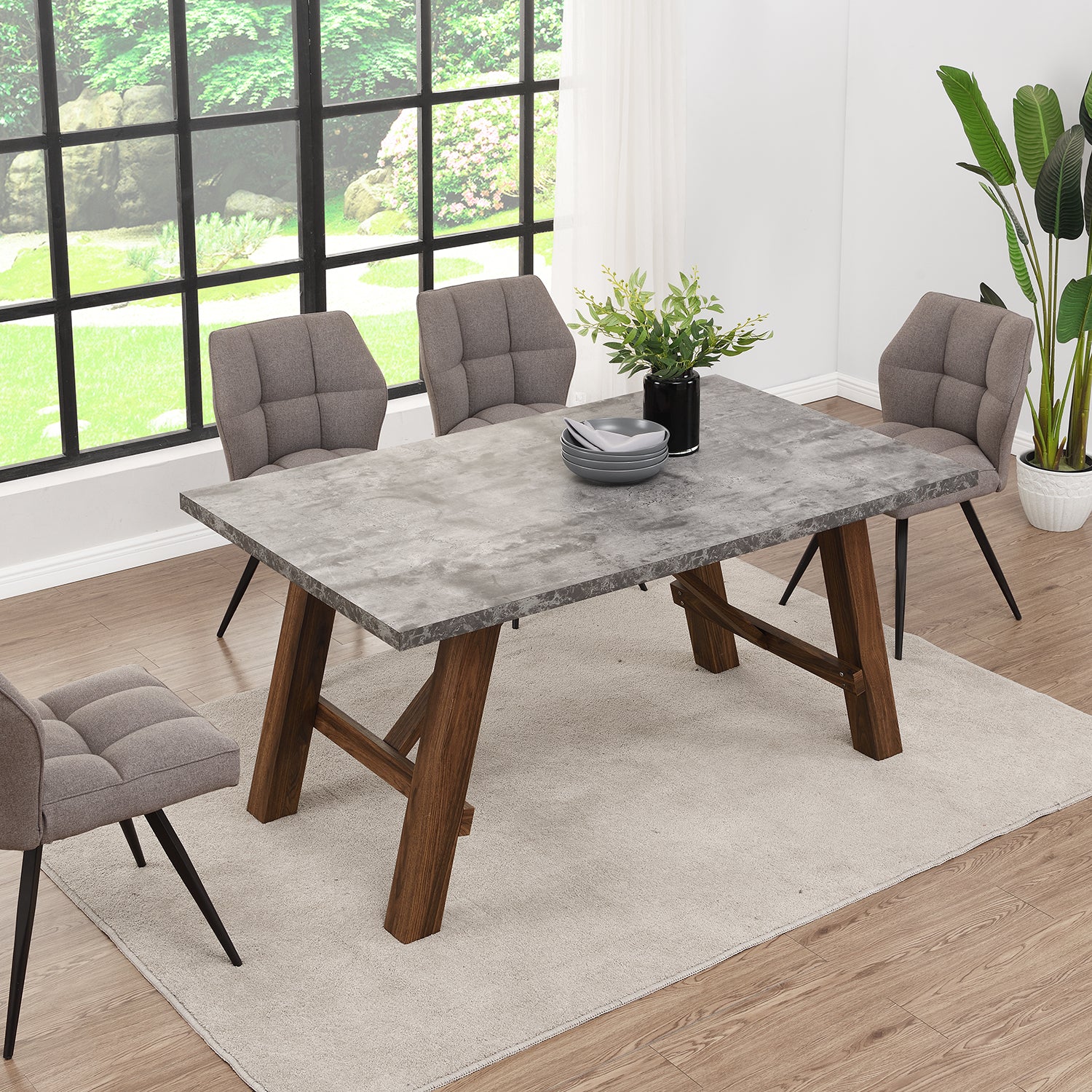Lambeth Concrete effect 150cm Dining Table - Image 2