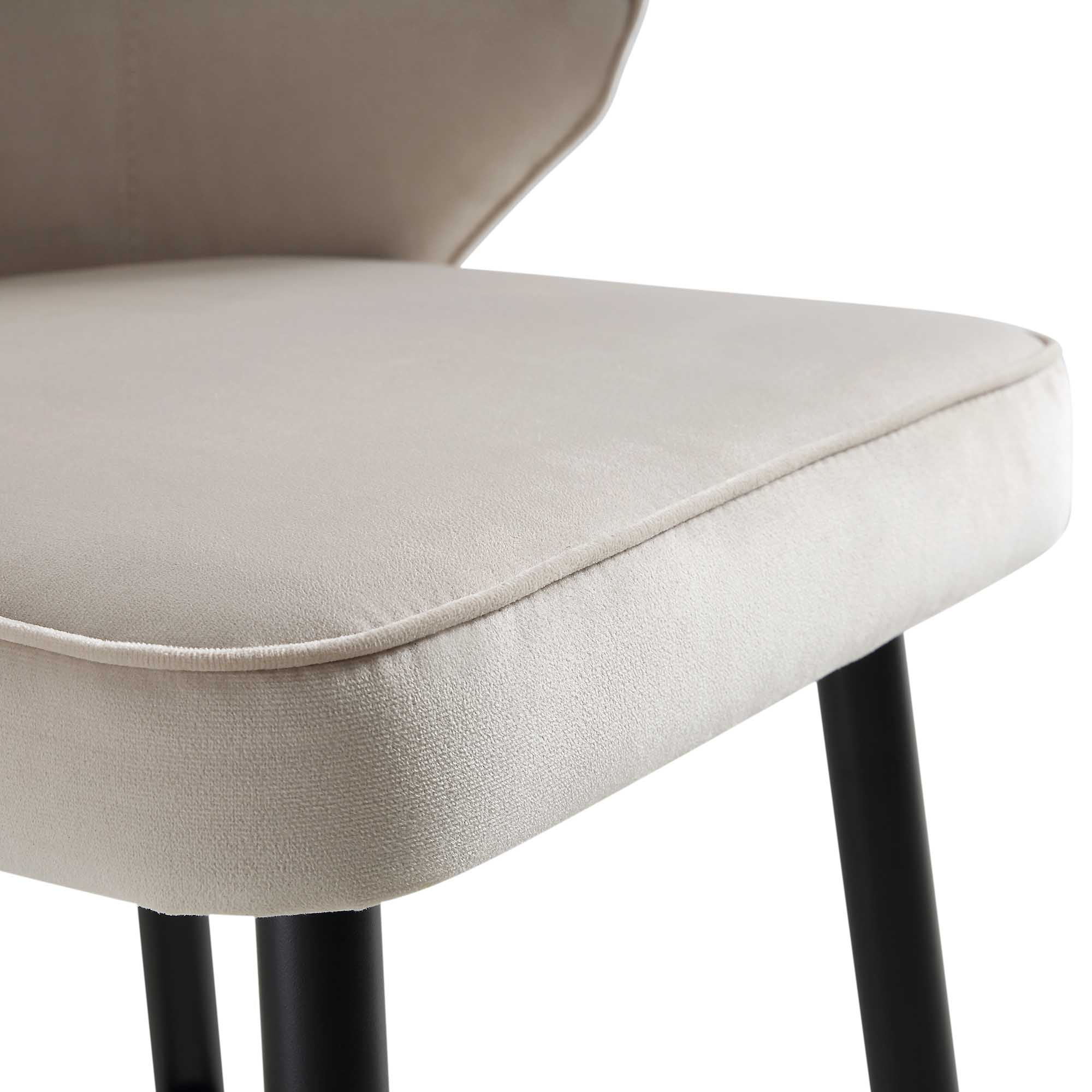 Langham Set of 2 Champagne Velvet Upholstered Carver Counter Stools - Image 12