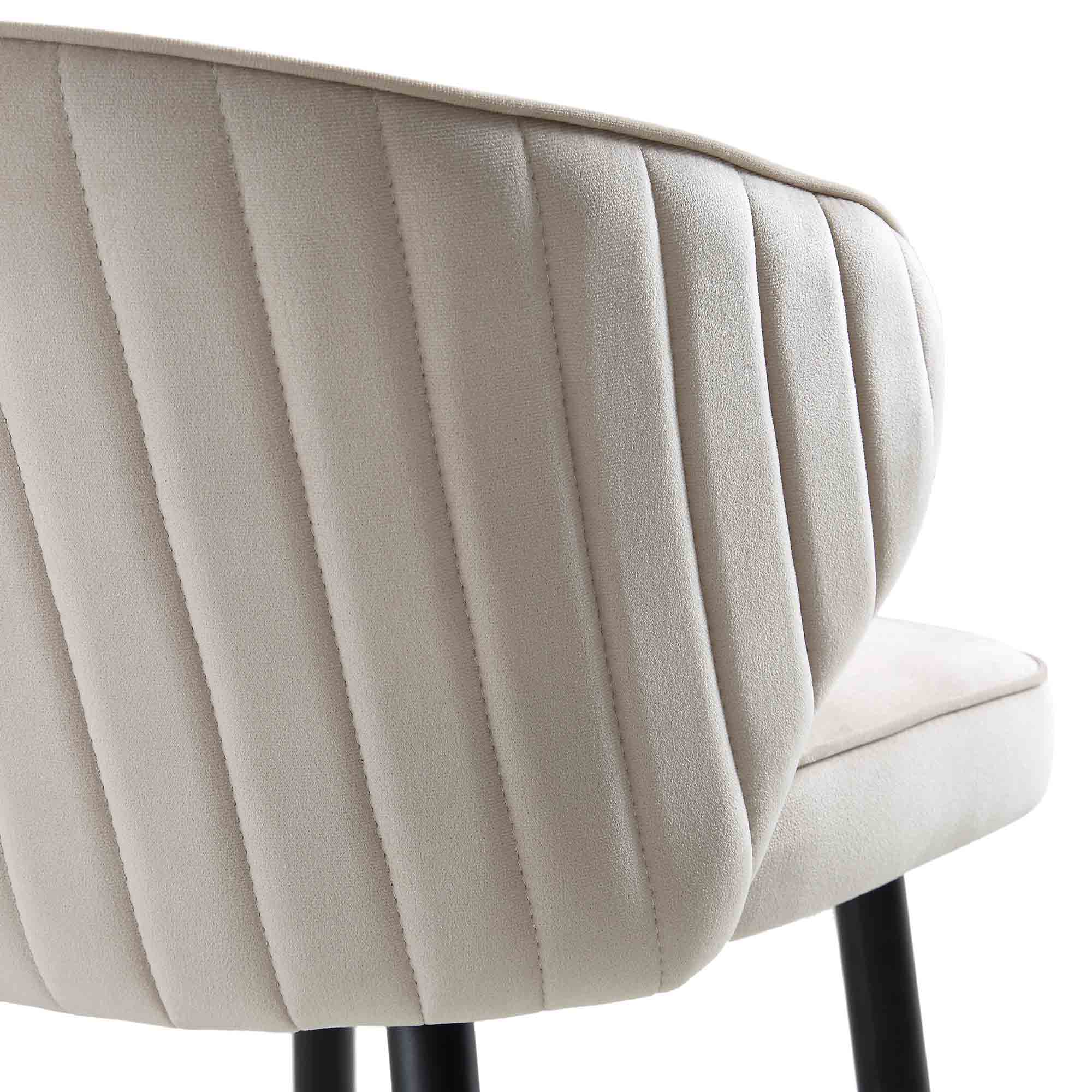 Langham Set of 2 Champagne Velvet Upholstered Carver Counter Stools - Image 13