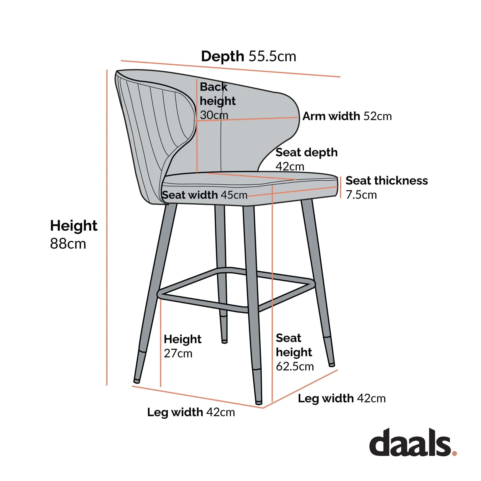 Langham Set of 2 Oatmeal Woven Fabric Upholstered Carver Counter Stools - Image 5
