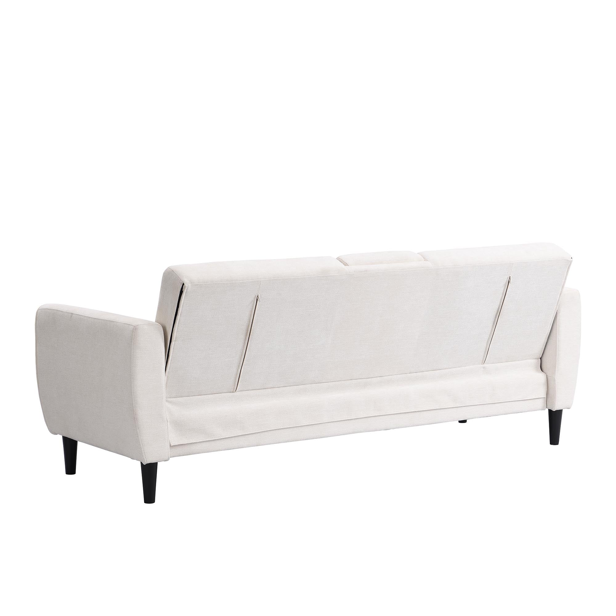 Latimer Beige Woven Fabric 3-Seater Storage Sofa Bed - Image 13