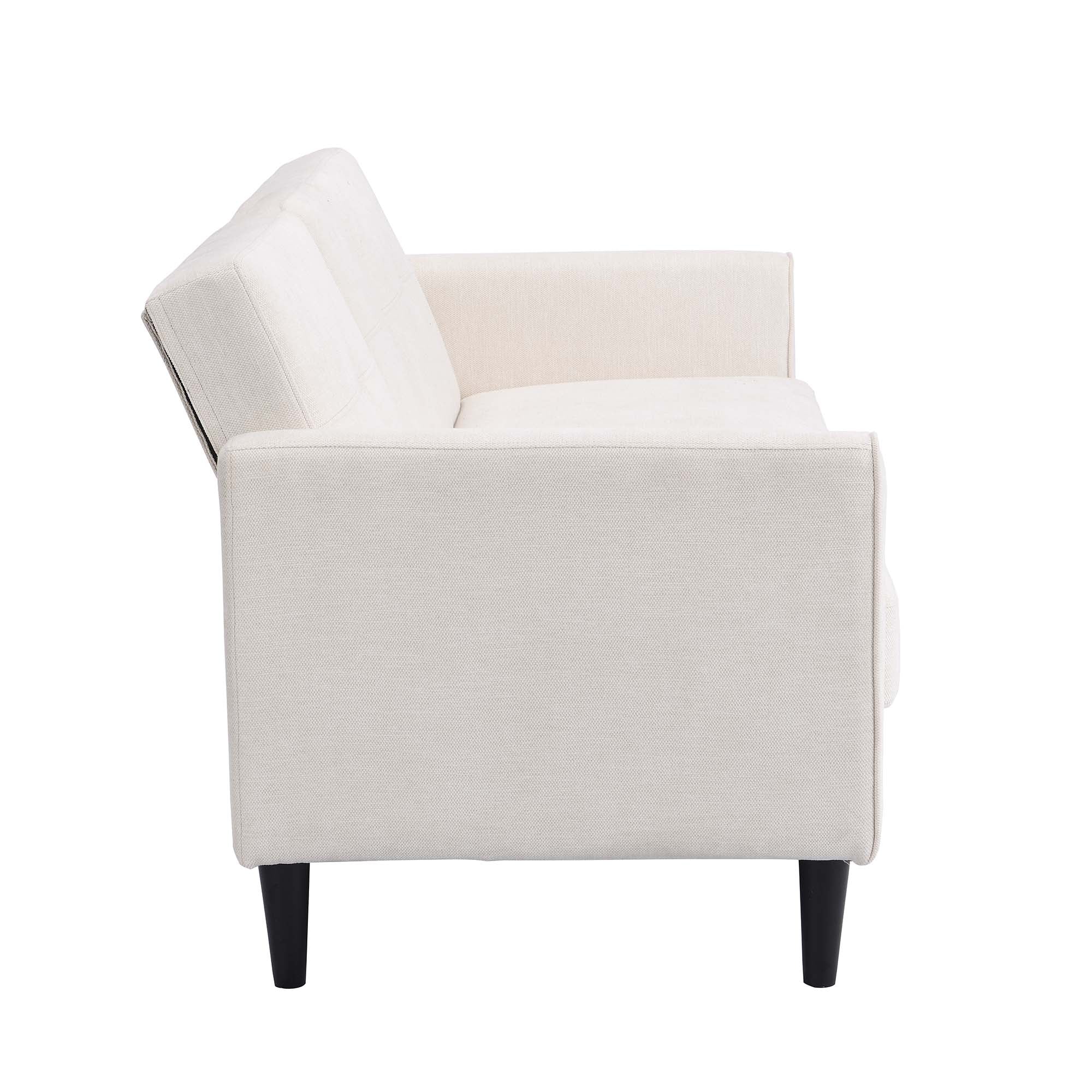 Latimer Beige Woven Fabric 3-Seater Storage Sofa Bed - Image 14