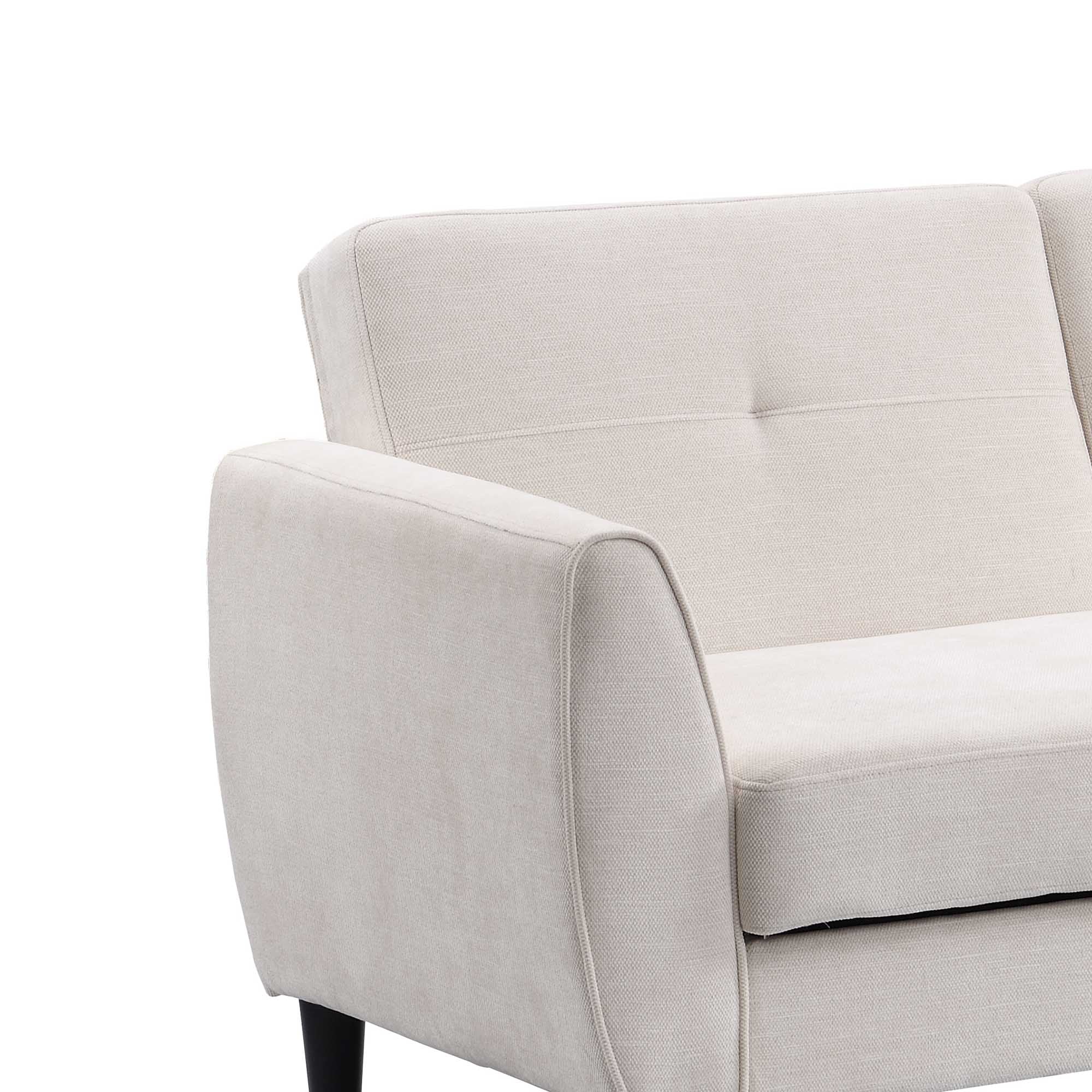 Latimer Beige Woven Fabric 3-Seater Storage Sofa Bed - Image 16