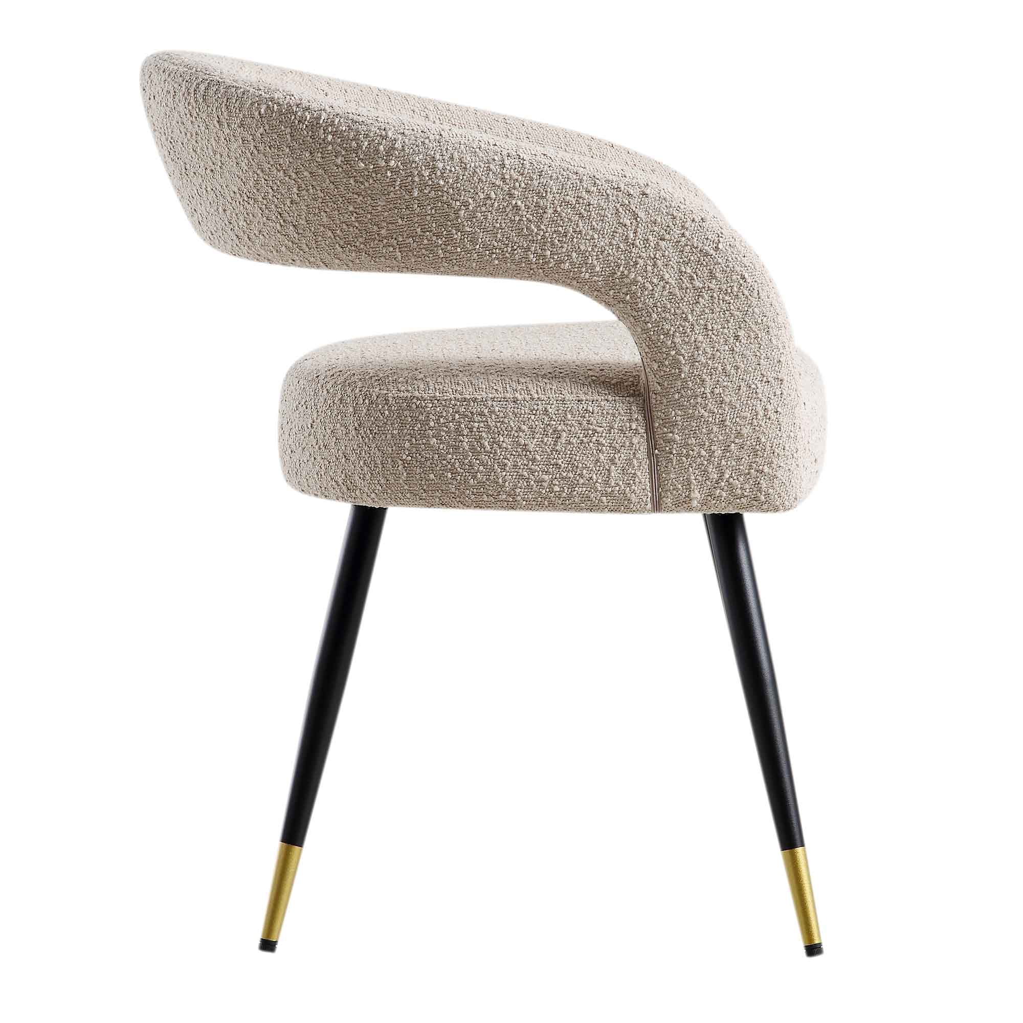 Laurel Wave Taupe Boucle Set of 2 Dining Chairs - Image 7