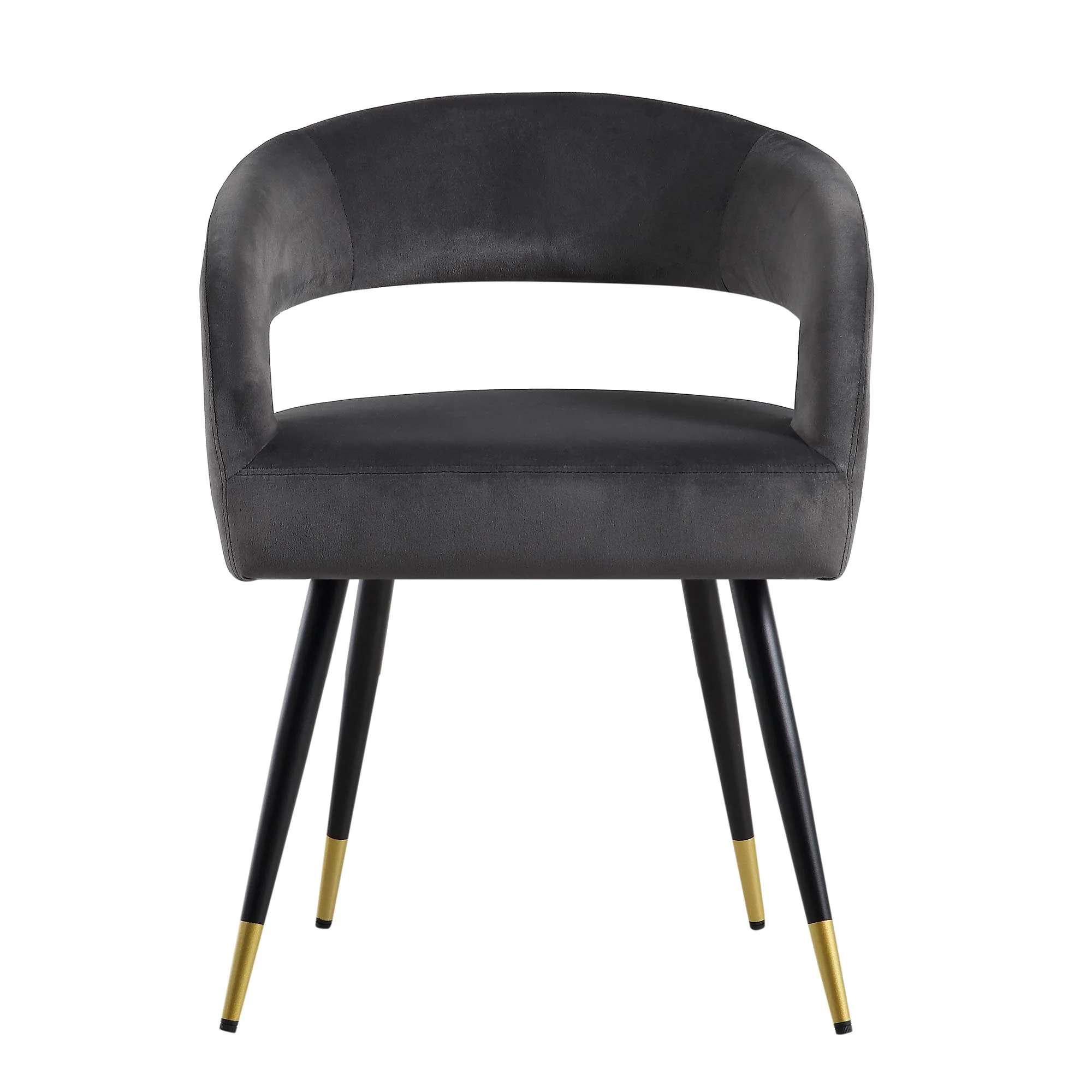 Laurel Wave Charcoal Velvet Set of 2 Dining Chairs - Image 3