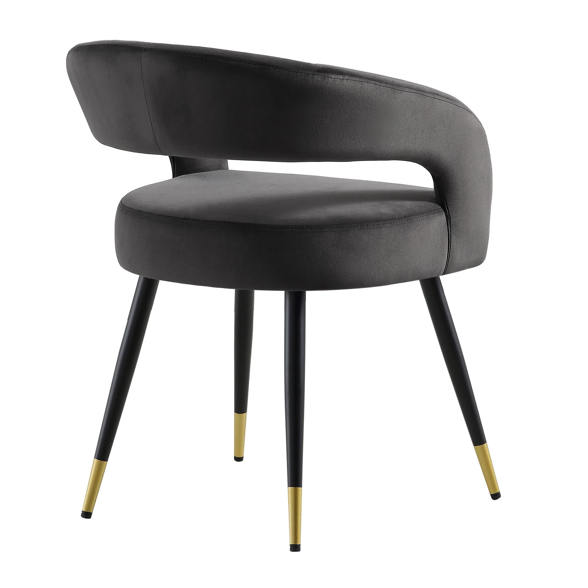 Laurel Wave Charcoal Velvet Set of 2 Dining Chairs - Image 7