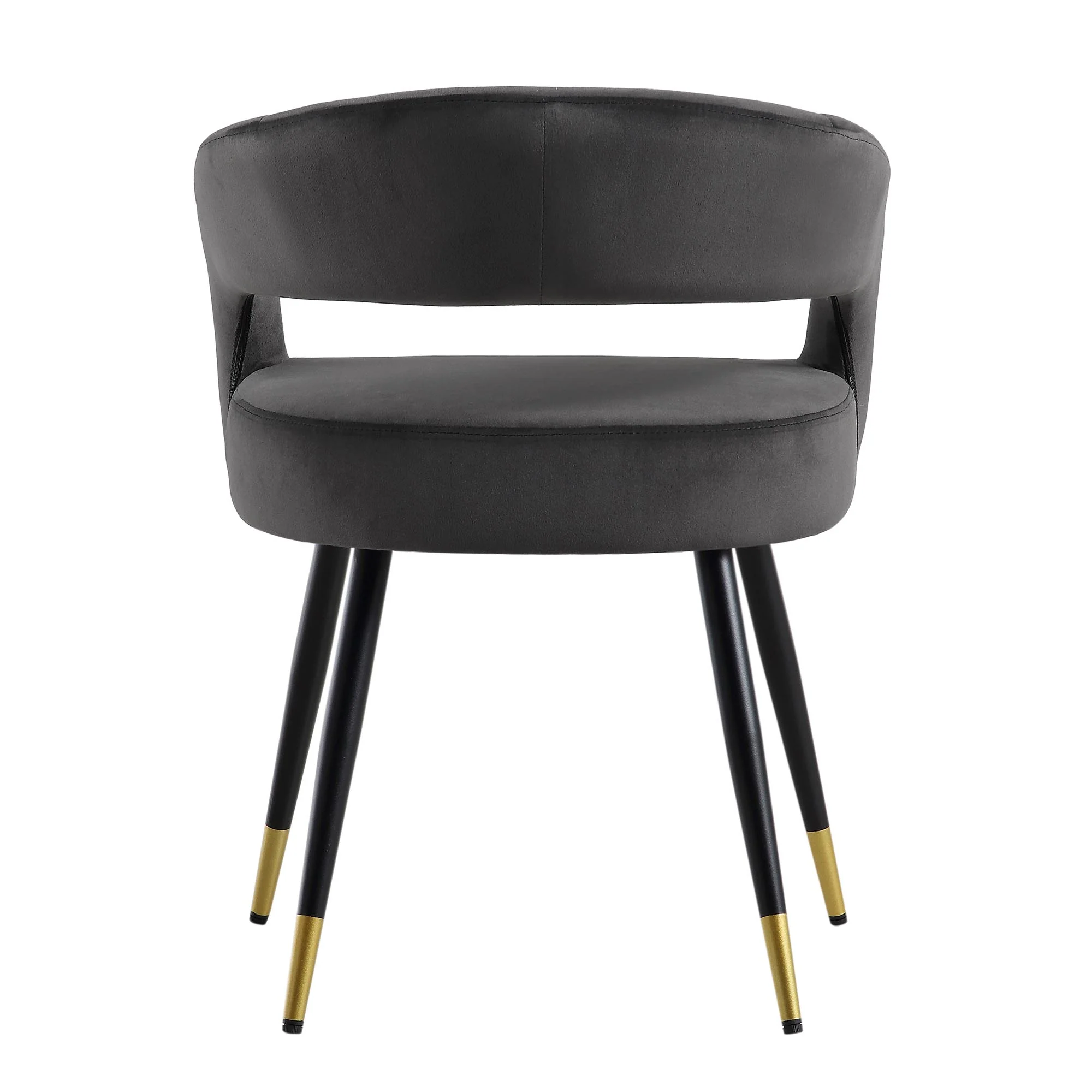 Laurel Wave Charcoal Velvet Set of 2 Dining Chairs - Image 8