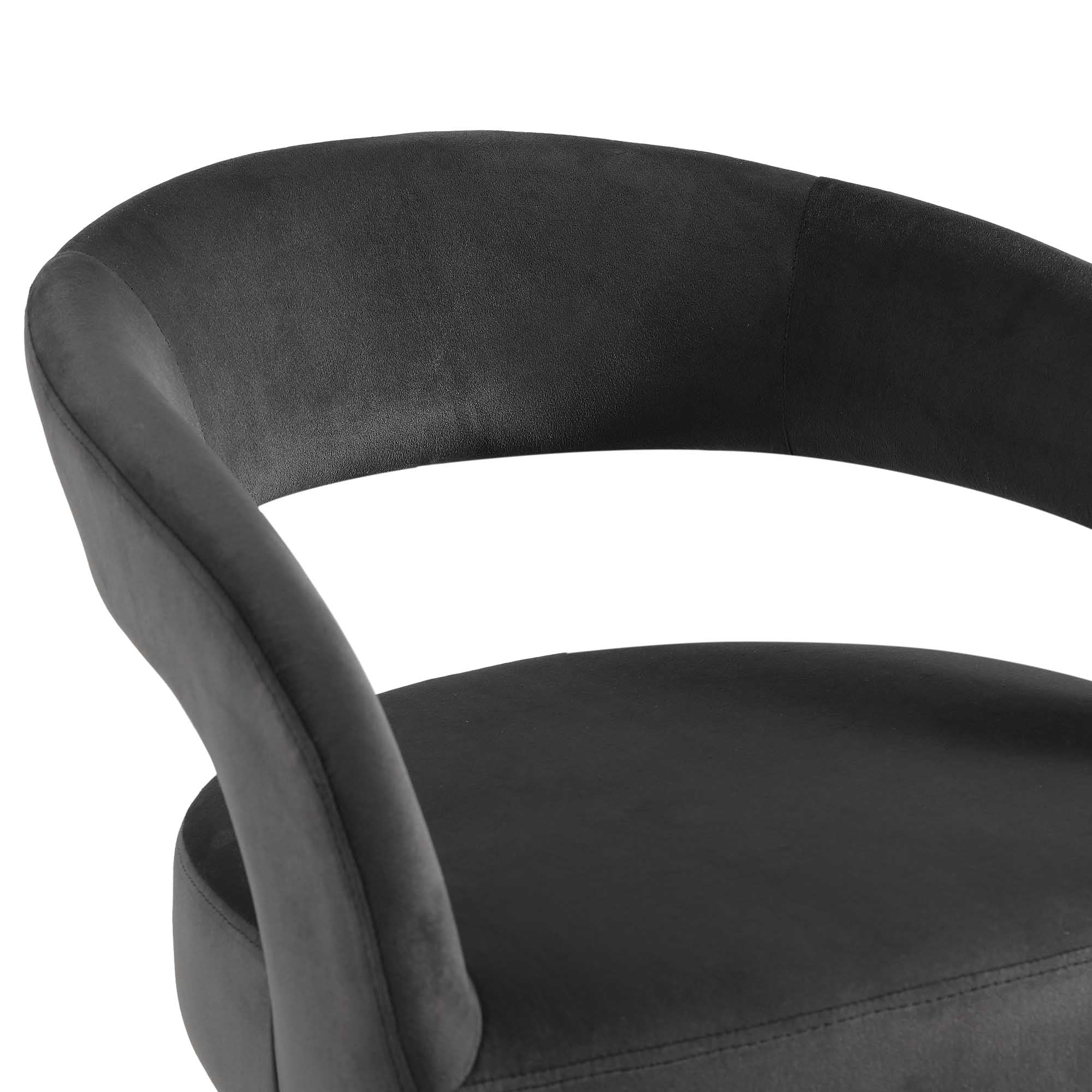 Laurel Wave Charcoal Velvet Set of 2 Dining Chairs - Image 9