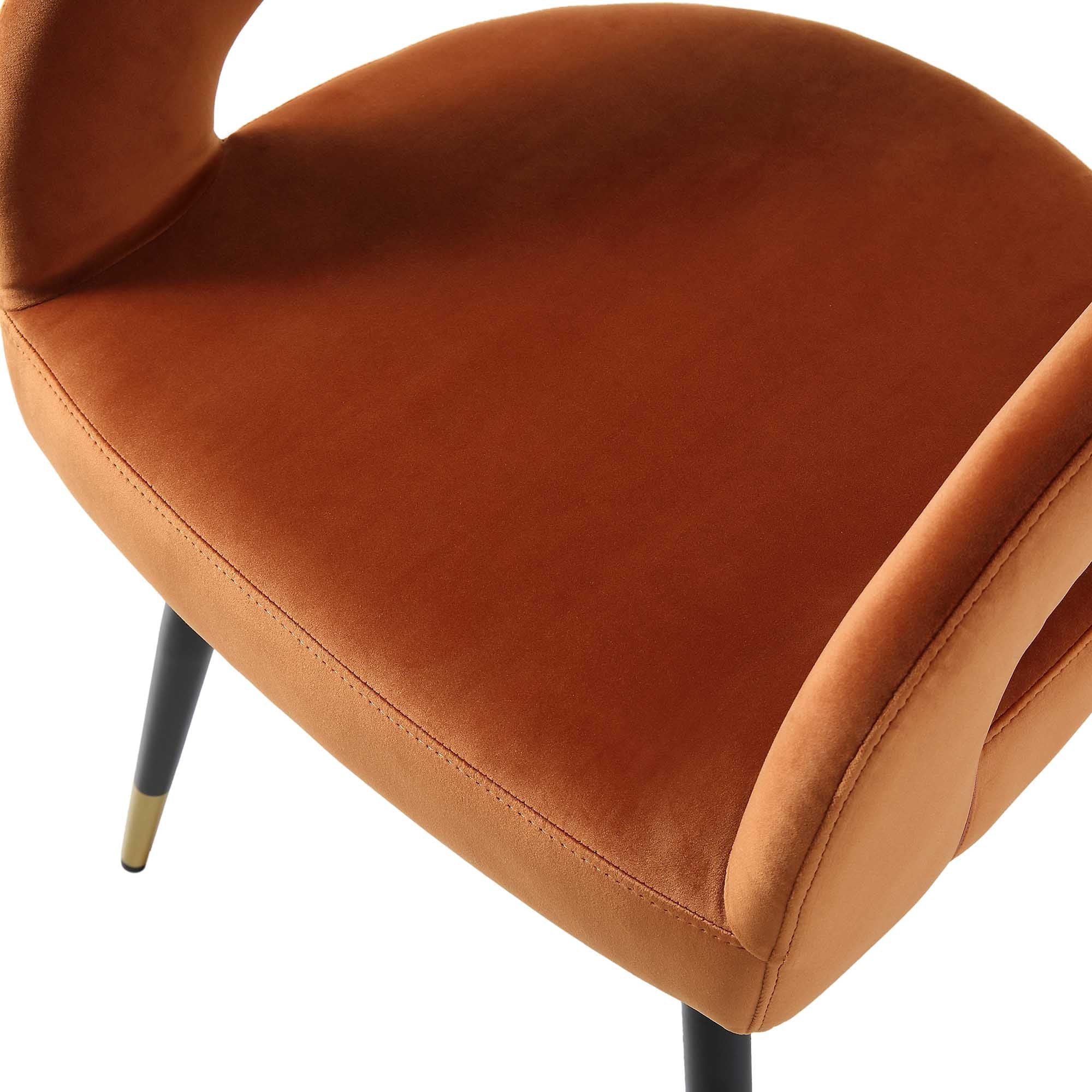 Laurel Wave Rust Velvet Set of 2 Dining Chairs - Image 12