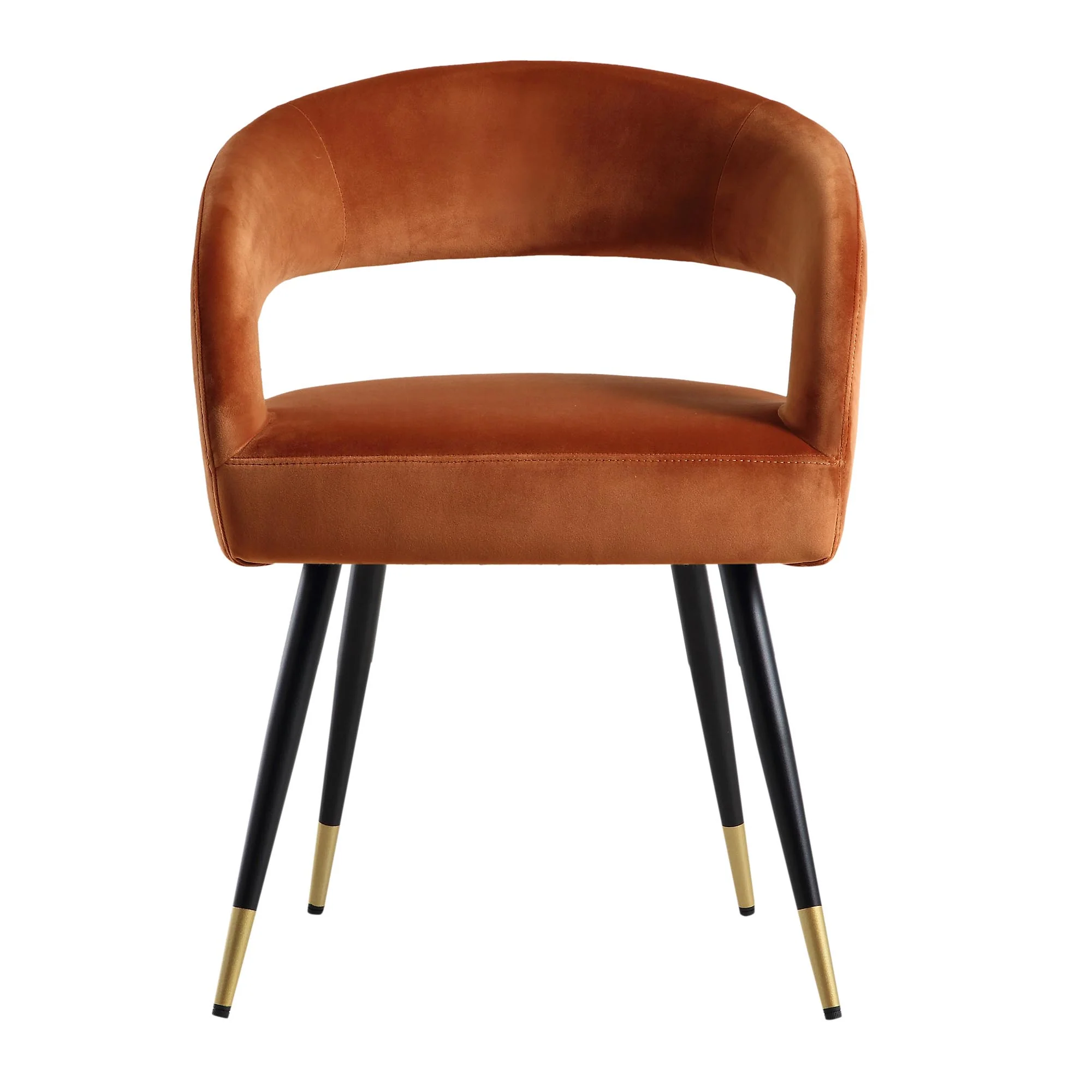 Laurel Wave Rust Velvet Set of 2 Dining Chairs - Image 4