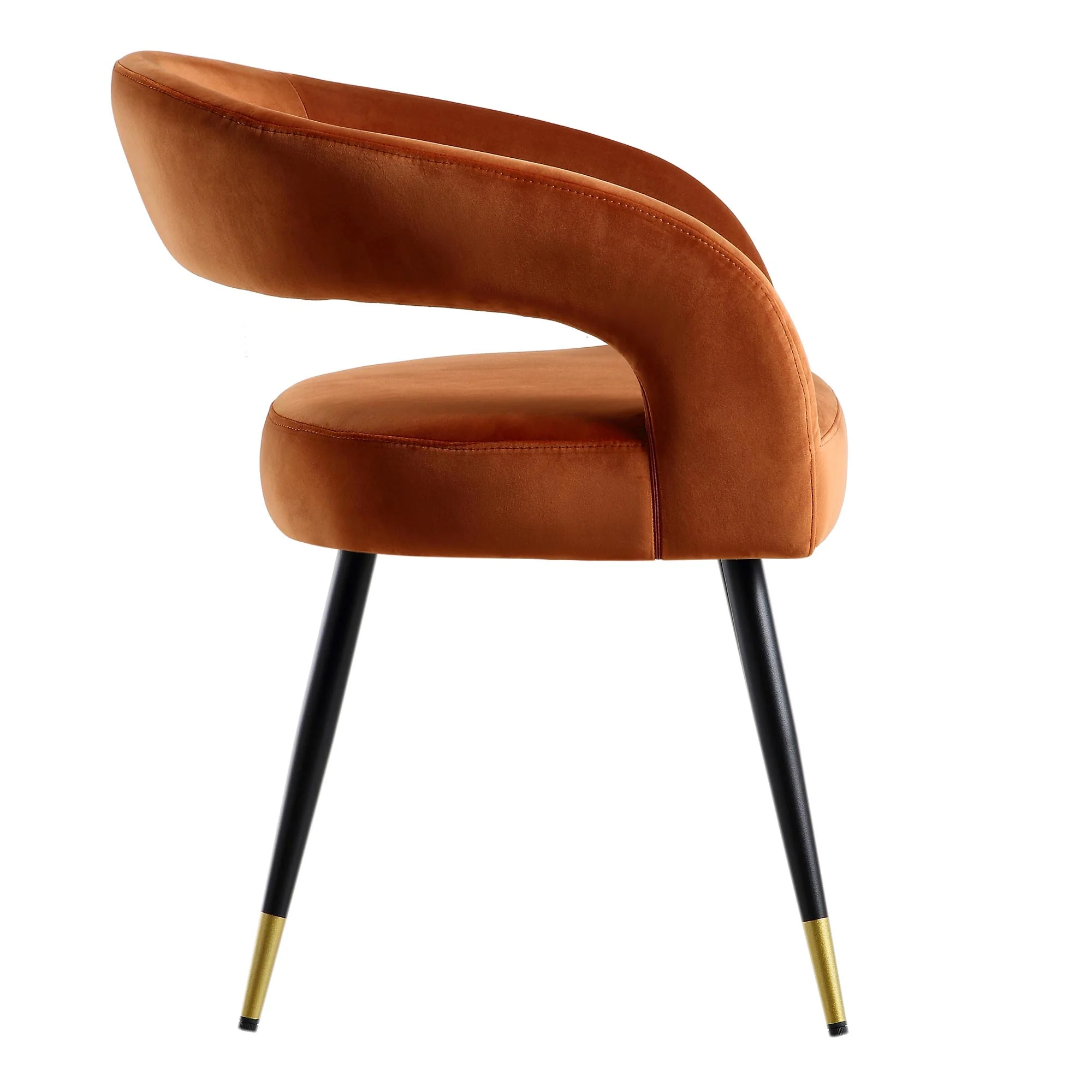 Laurel Wave Rust Velvet Set of 2 Dining Chairs - Image 7