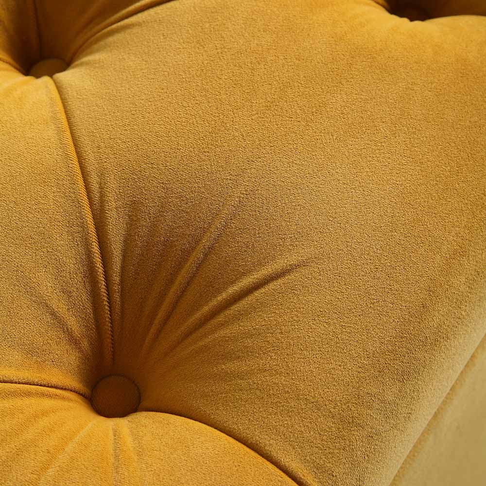 Leamington Deep-Buttoned Ottoman Storage Bench, Turmeric Yellow Velvet - Image 10