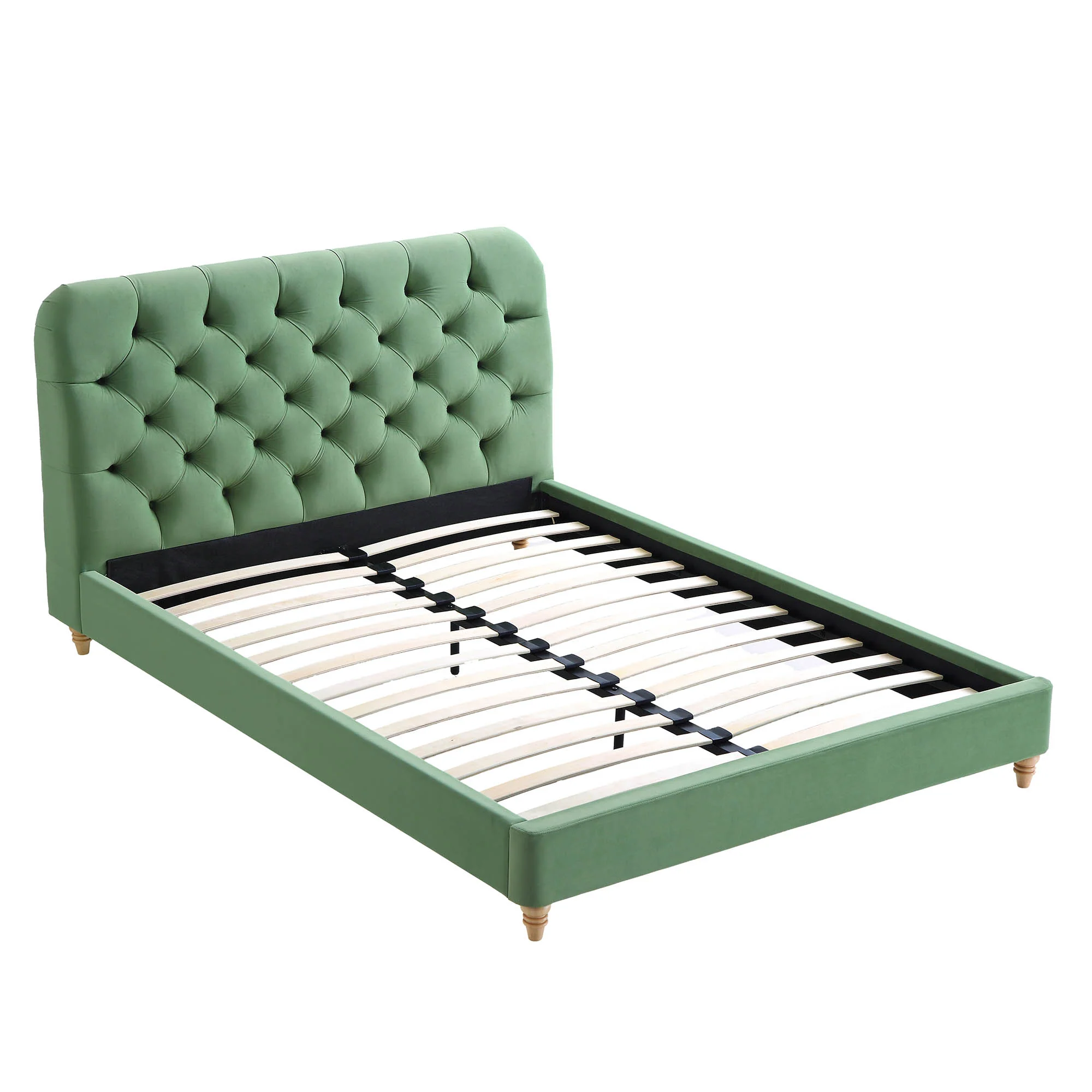 Leamington Deep-Buttoned Upholstered Bed, Meadow Green Velvet - Image 7