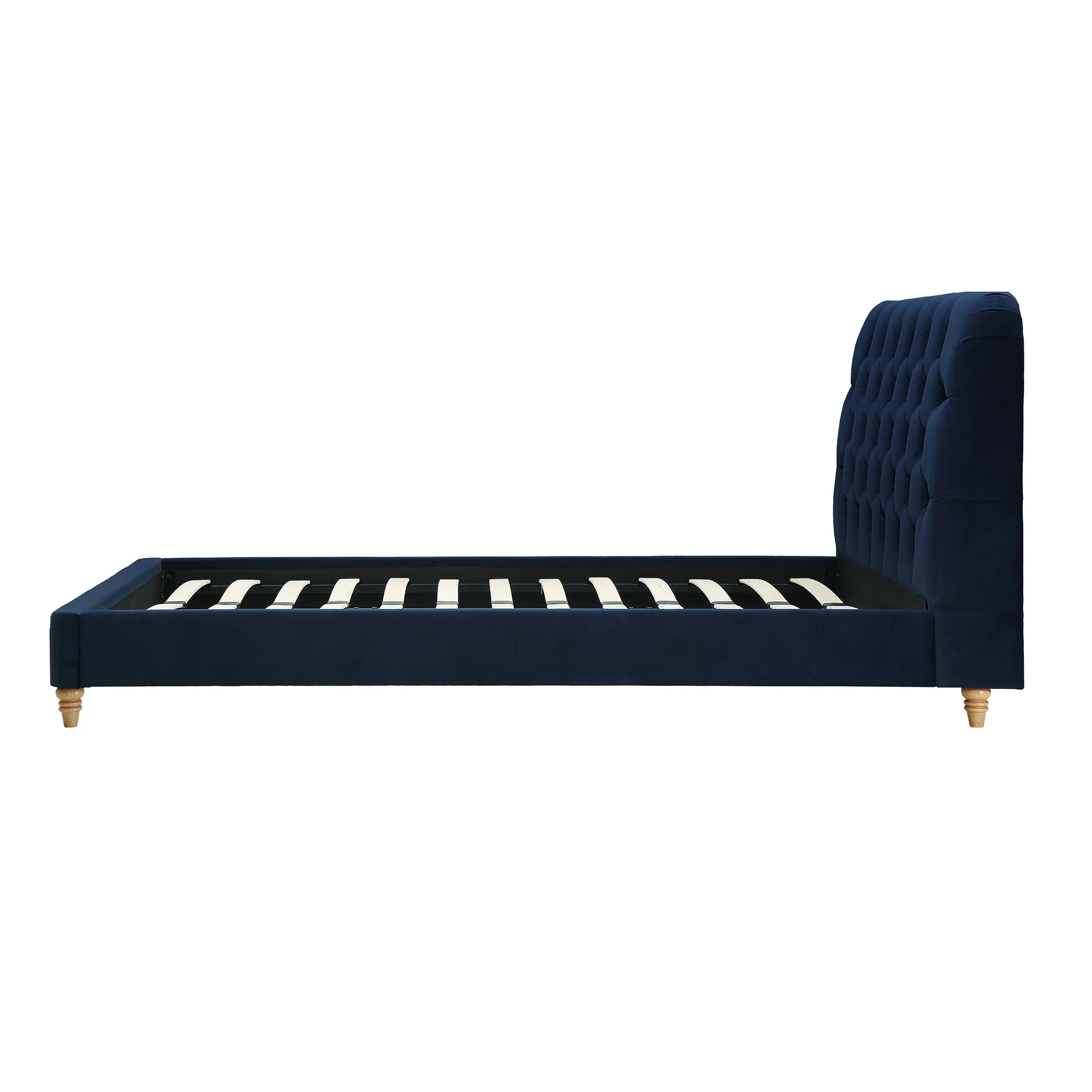 Leamington Deep-Buttoned Upholstered Bed, Midnight Blue Velvet - Image 8