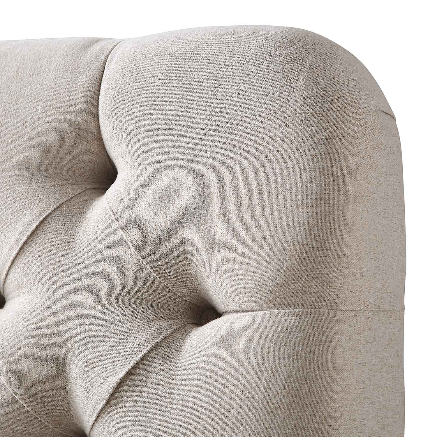 Leamington Deep-Buttoned Upholstered Bed, Oatmeal Fabric - Image 11