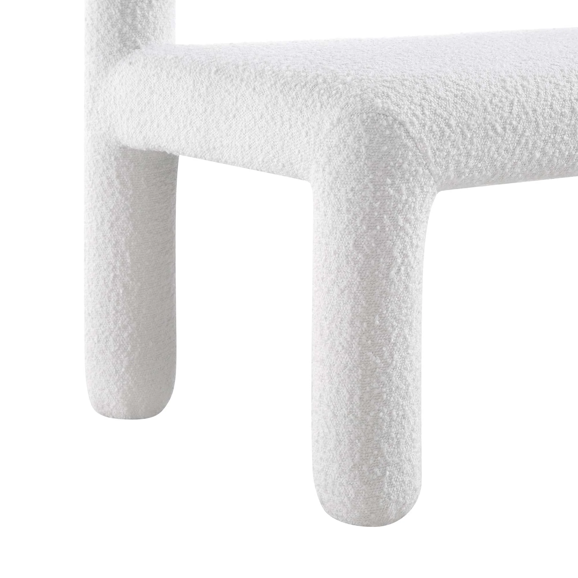 Libby Light White Boucle 3 Seater Dining Bench - Image 10