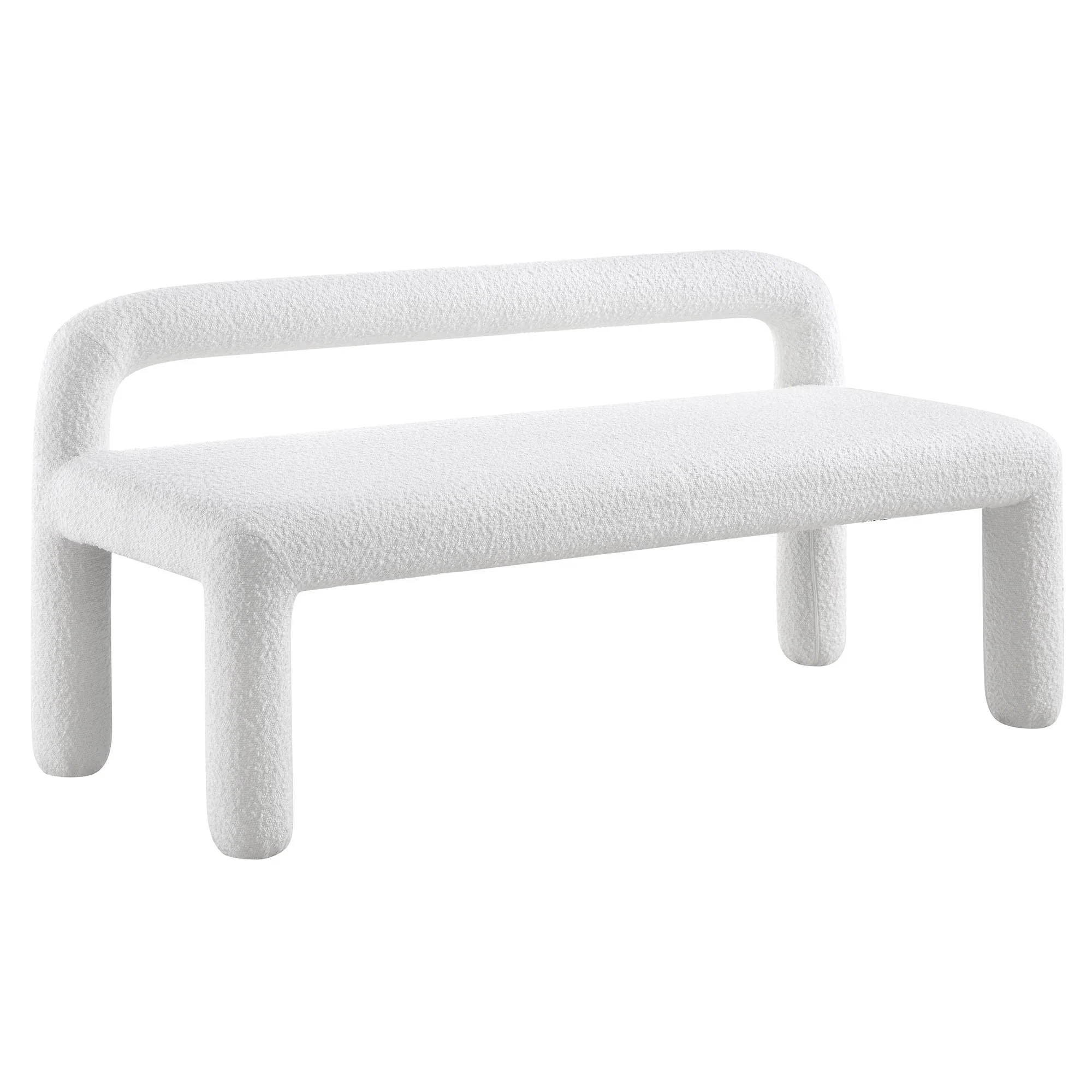 Libby Light White Boucle 3 Seater Dining Bench - Image 3