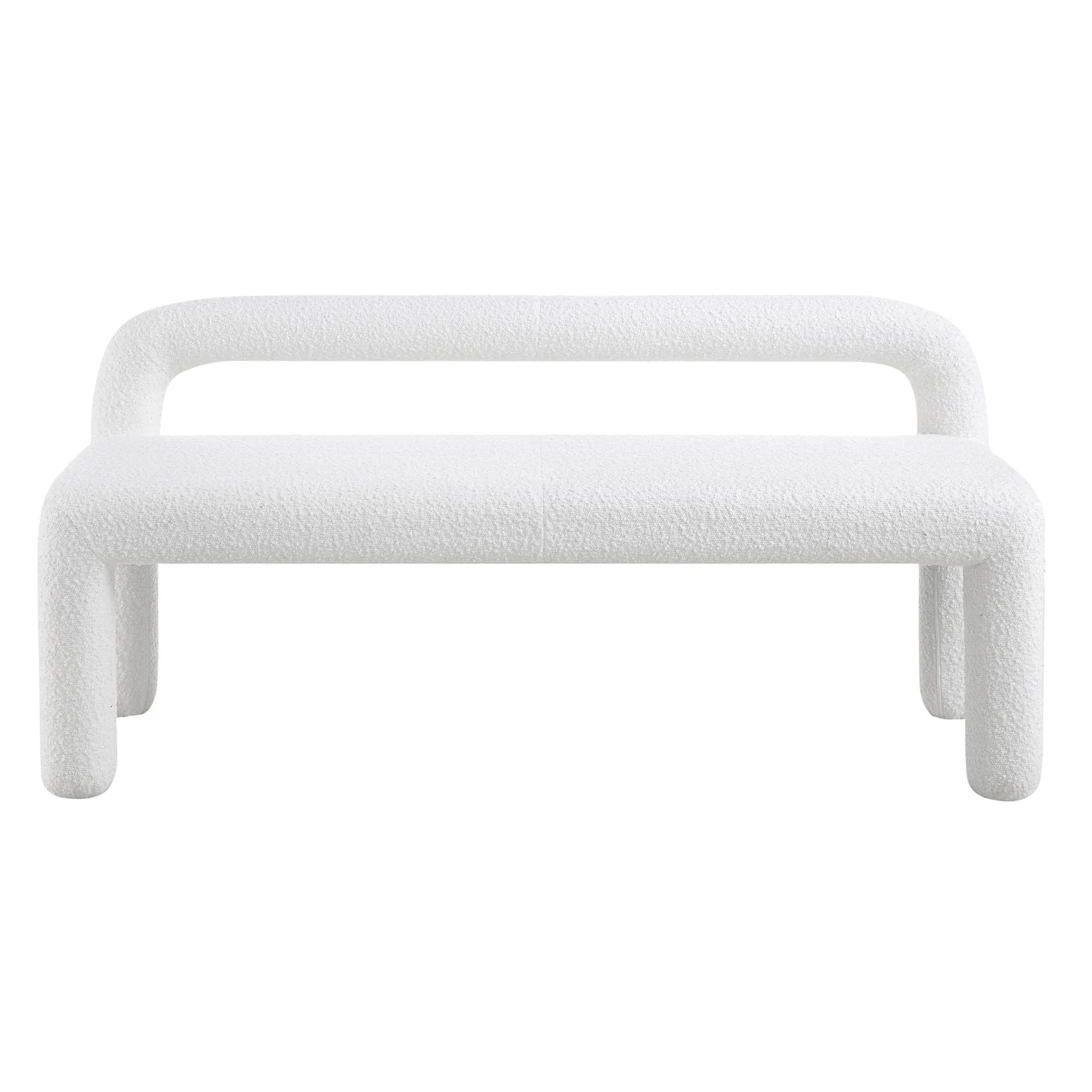 Libby Light White Boucle 3 Seater Dining Bench - Image 4