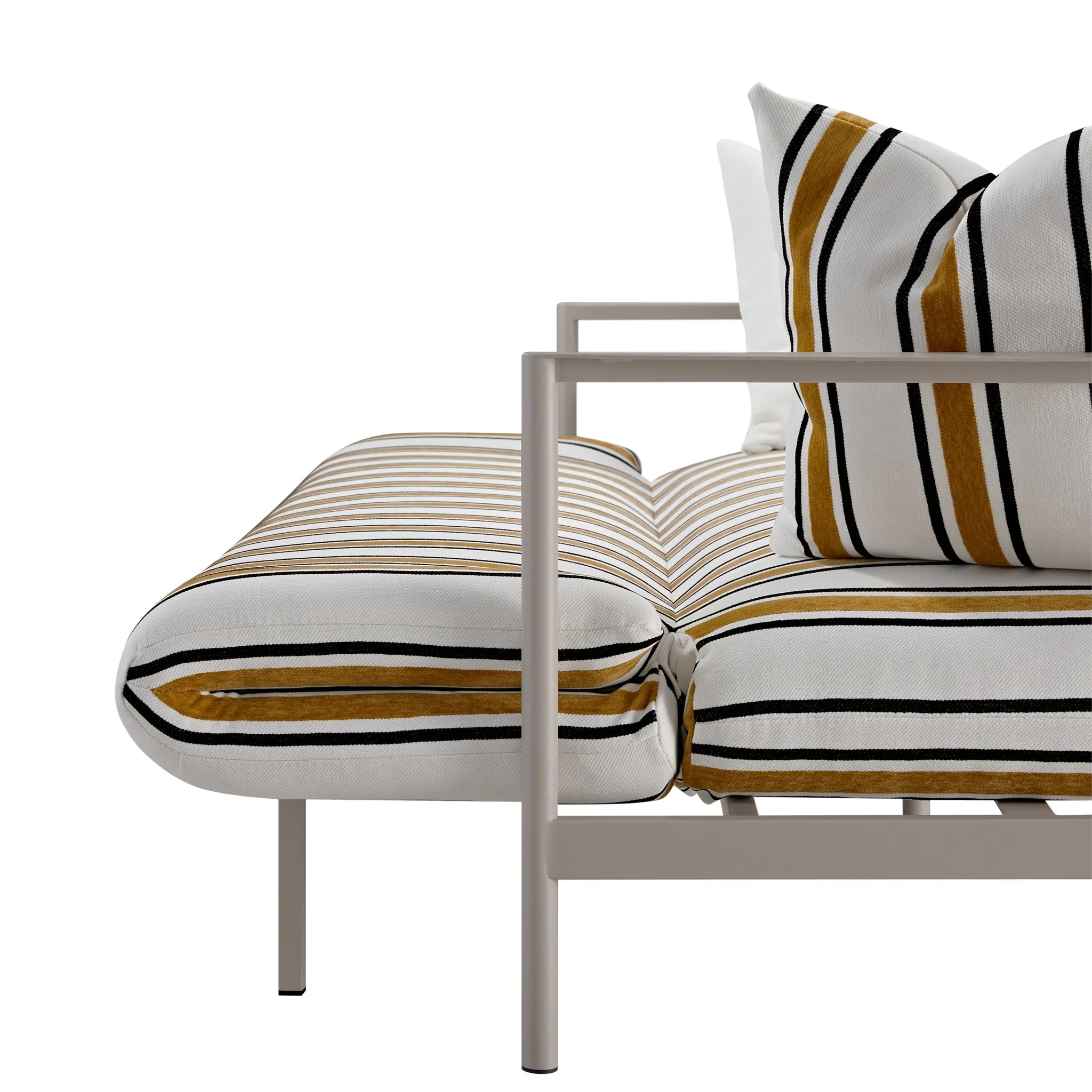 Linea Three Seater Sofa Bed, Amber Striped Chenille - Image 22