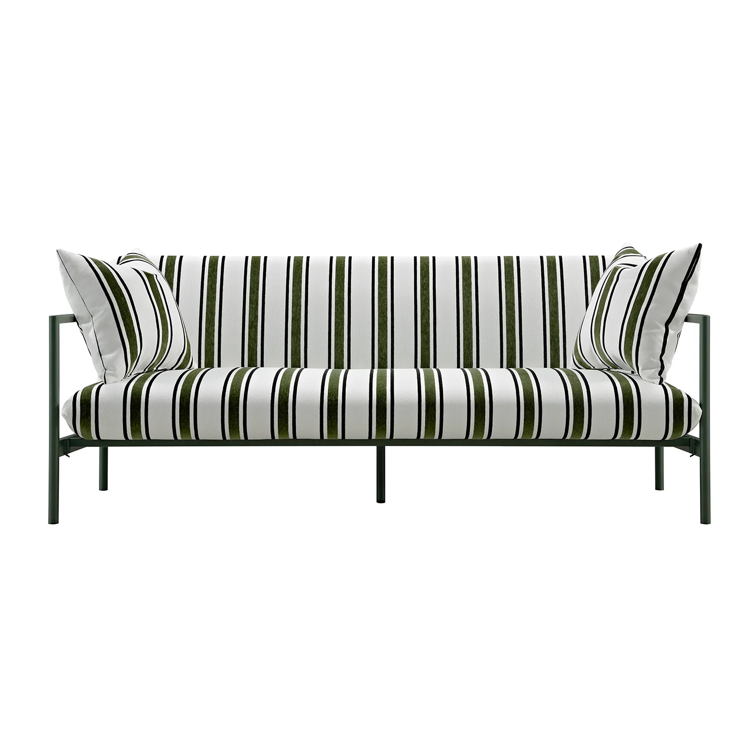 Linea Three Seater Sofa Bed, Forest Green Striped Chenille - Image 11