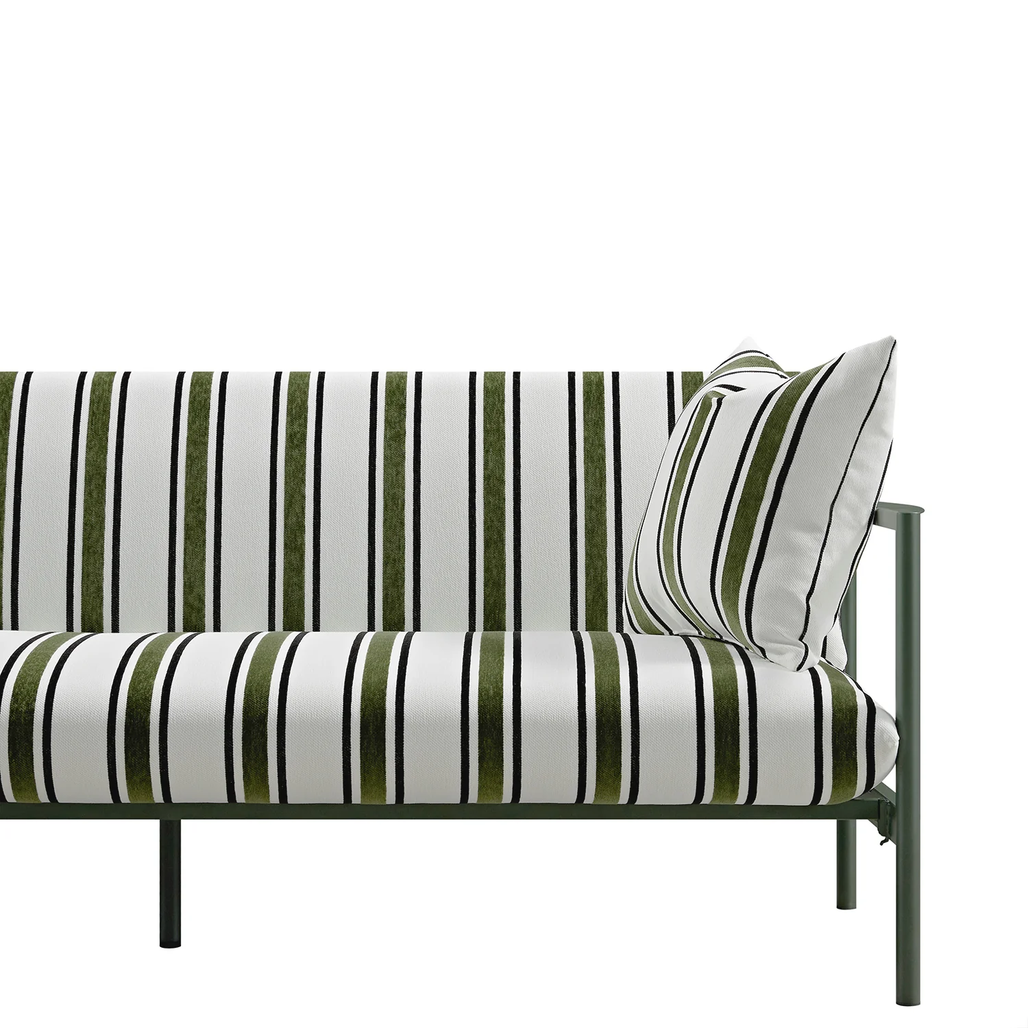 Linea Three Seater Sofa Bed, Forest Green Striped Chenille - Image 21