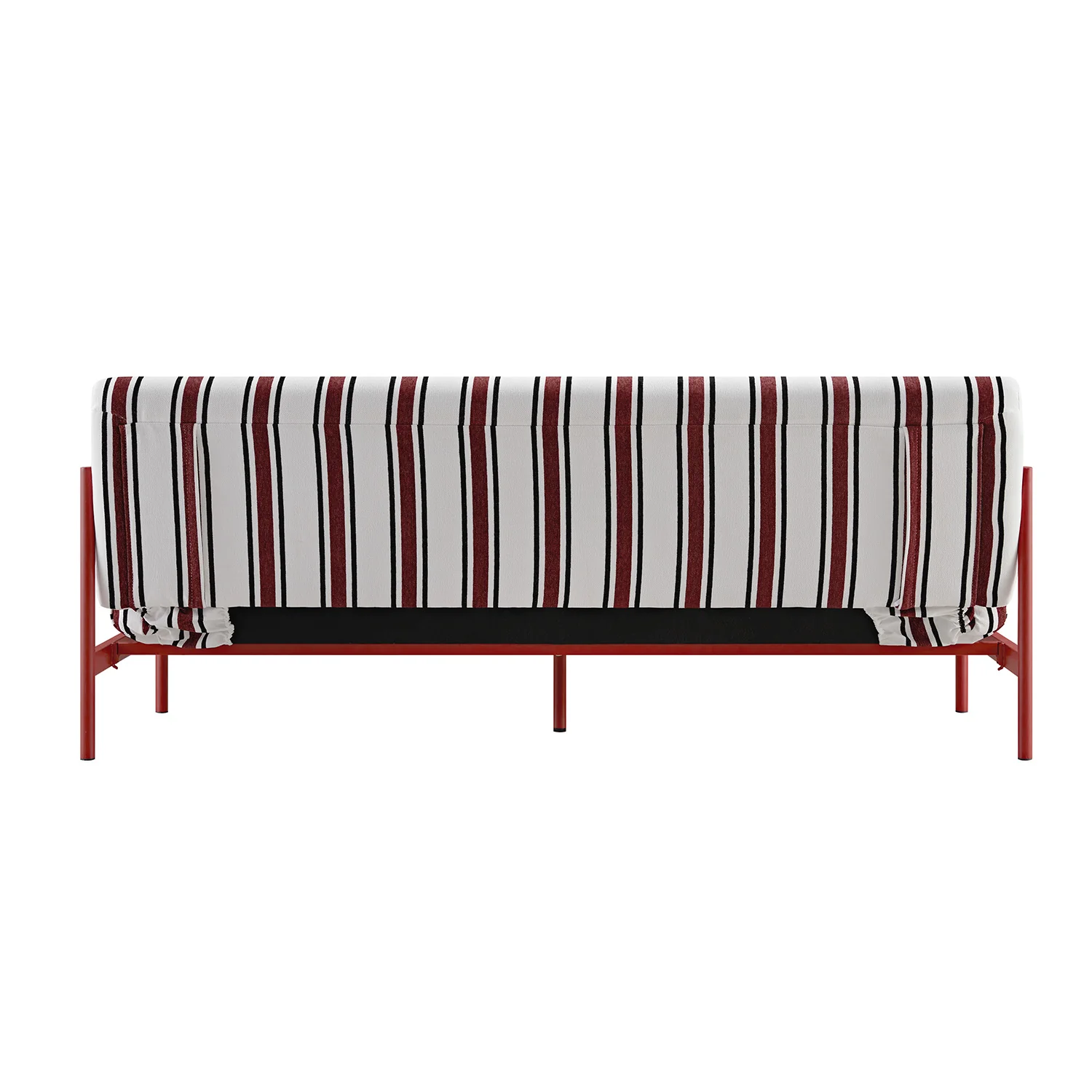 Linea Three Seater Sofa Bed, Maroon Red Striped Chenille - Image 19