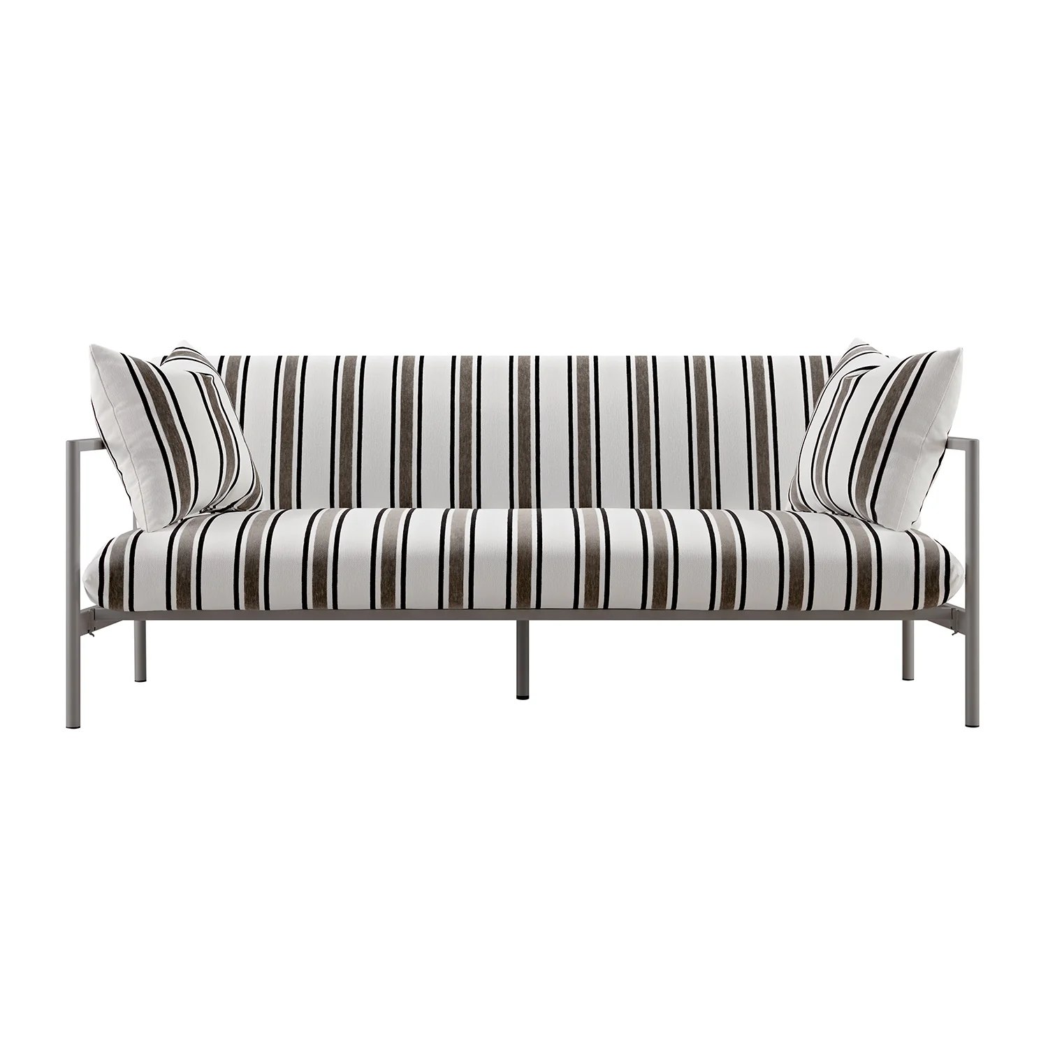 Linea Three Seater Sofa Bed, Taupe Striped Chenille - Image 10