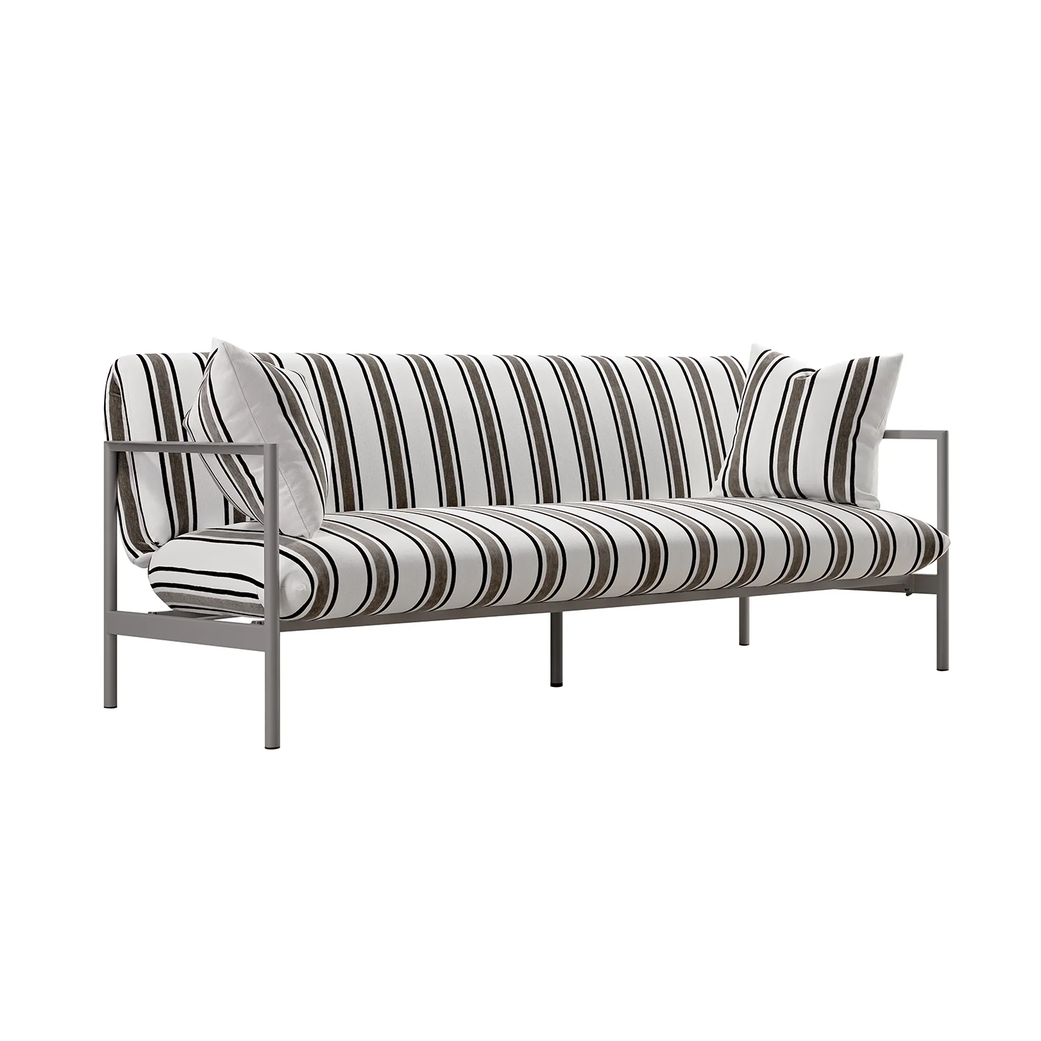 Linea Three Seater Sofa Bed, Taupe Striped Chenille - Image 11