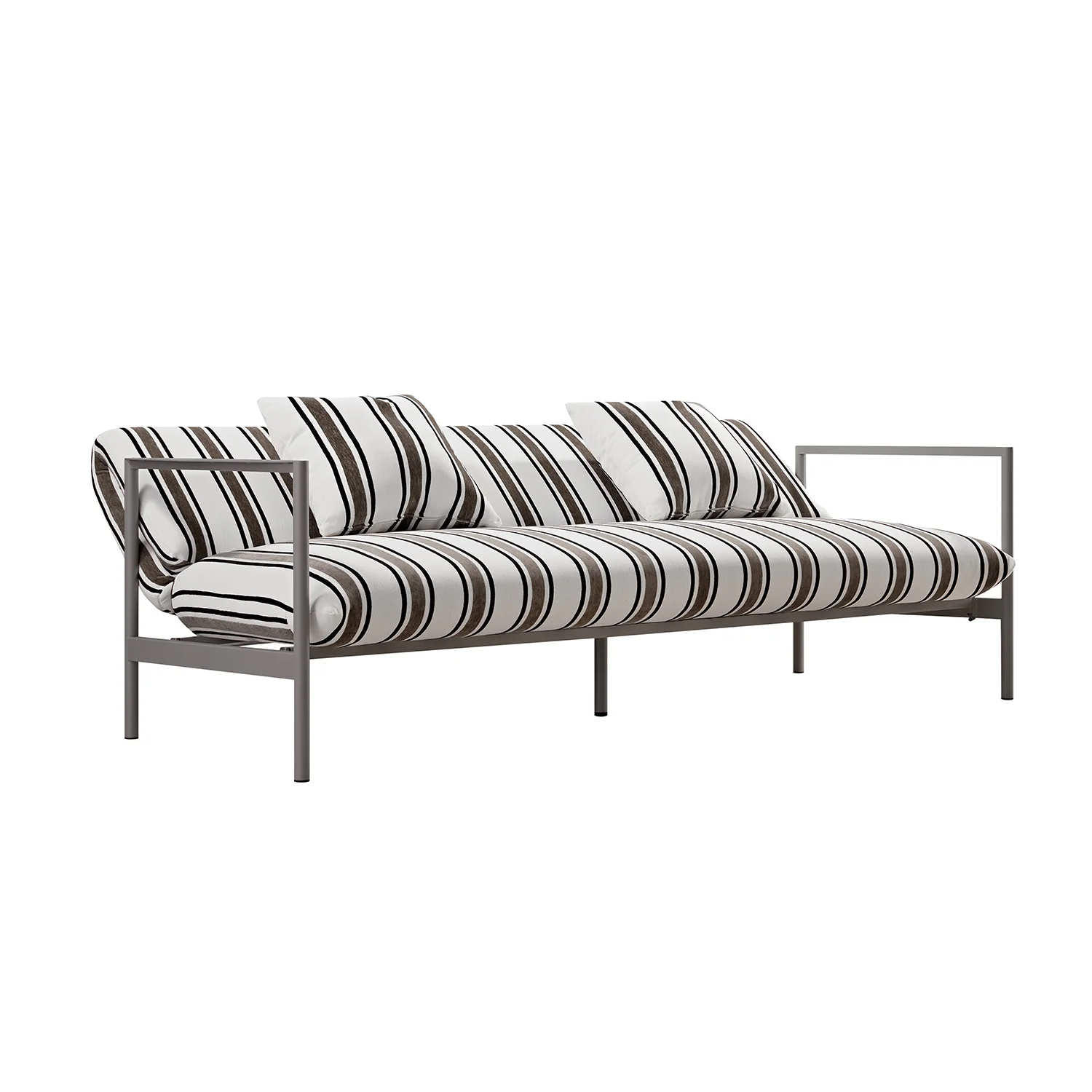 Linea Three Seater Sofa Bed, Taupe Striped Chenille - Image 13