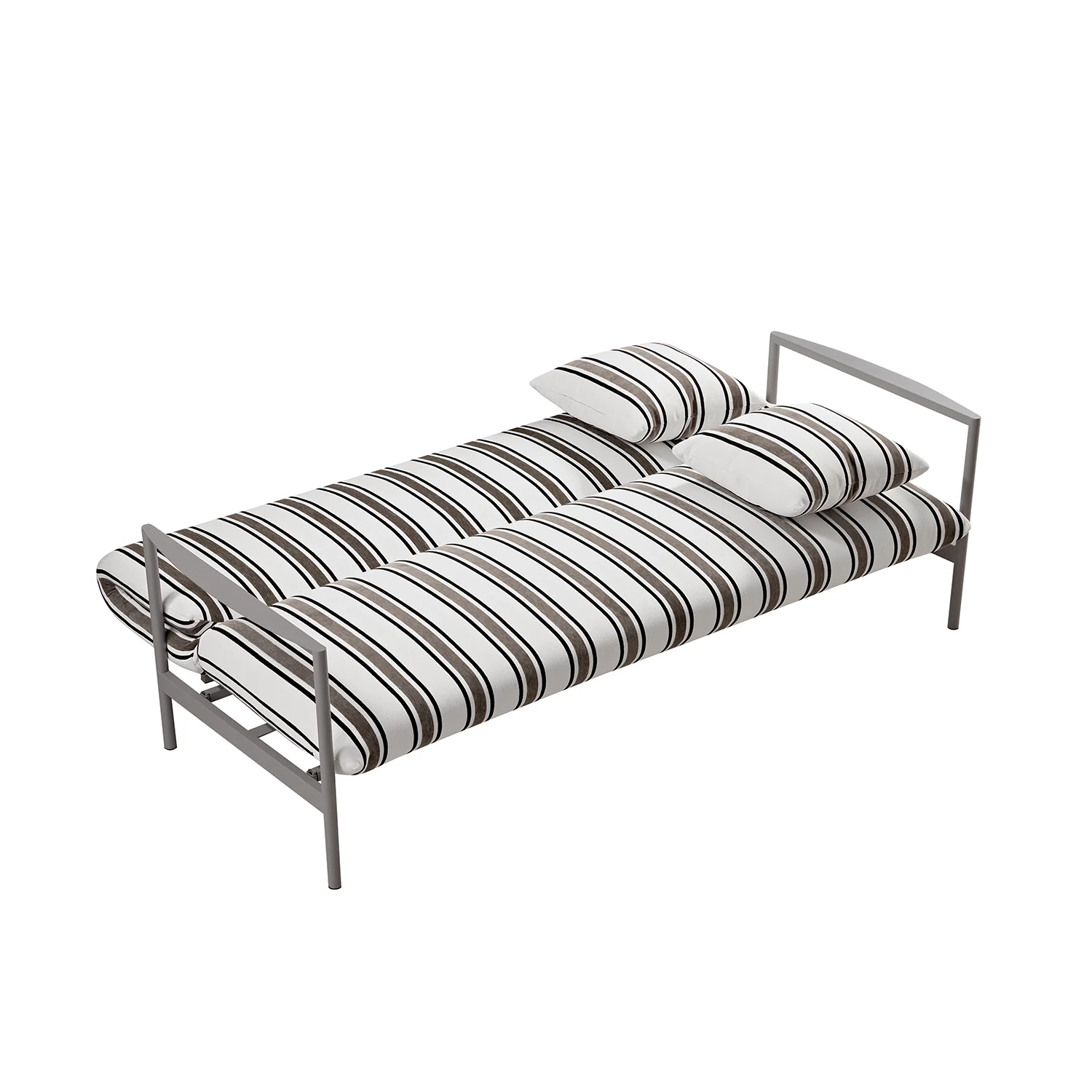 Linea Three Seater Sofa Bed, Taupe Striped Chenille - Image 15