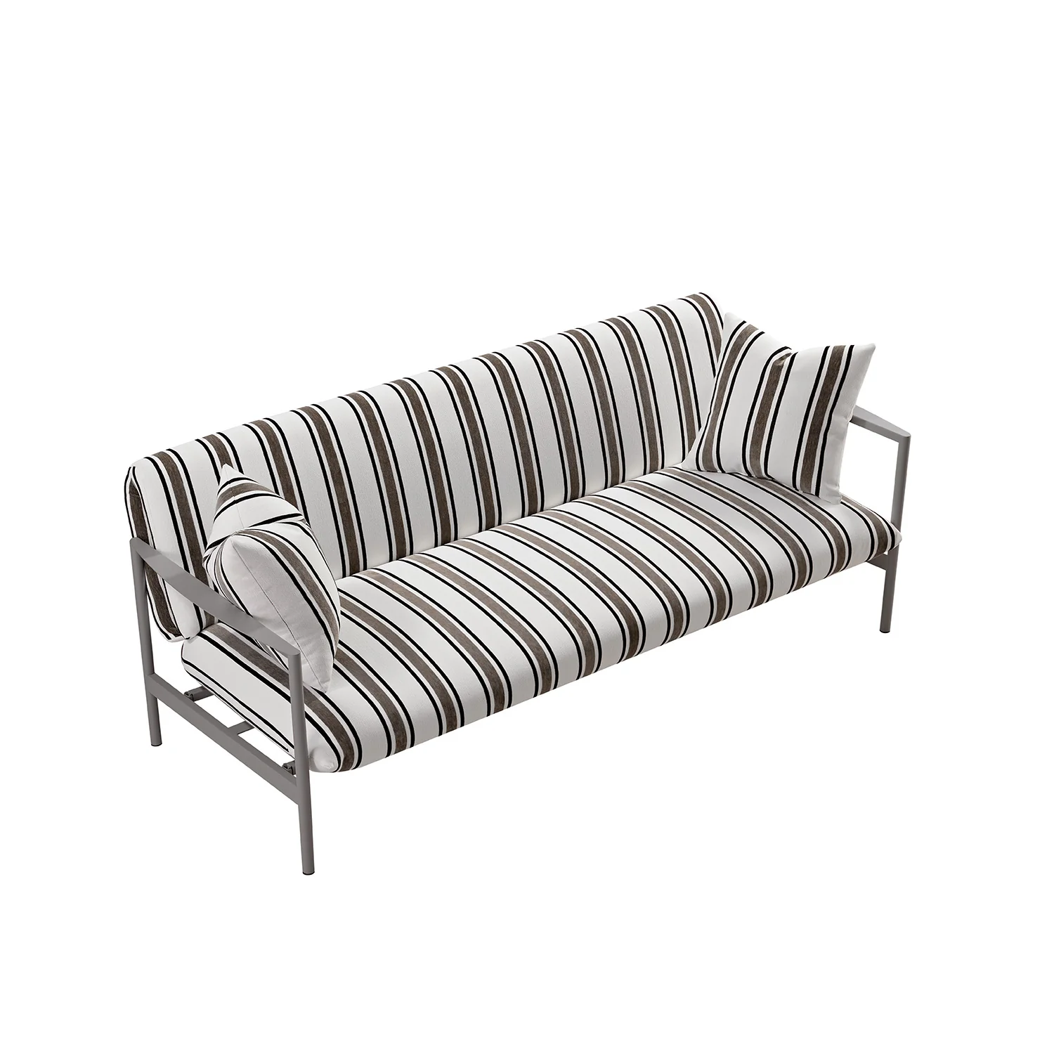 Linea Three Seater Sofa Bed, Taupe Striped Chenille - Image 16