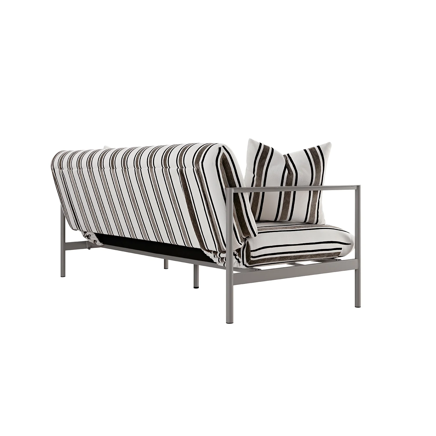 Linea Three Seater Sofa Bed, Taupe Striped Chenille - Image 18