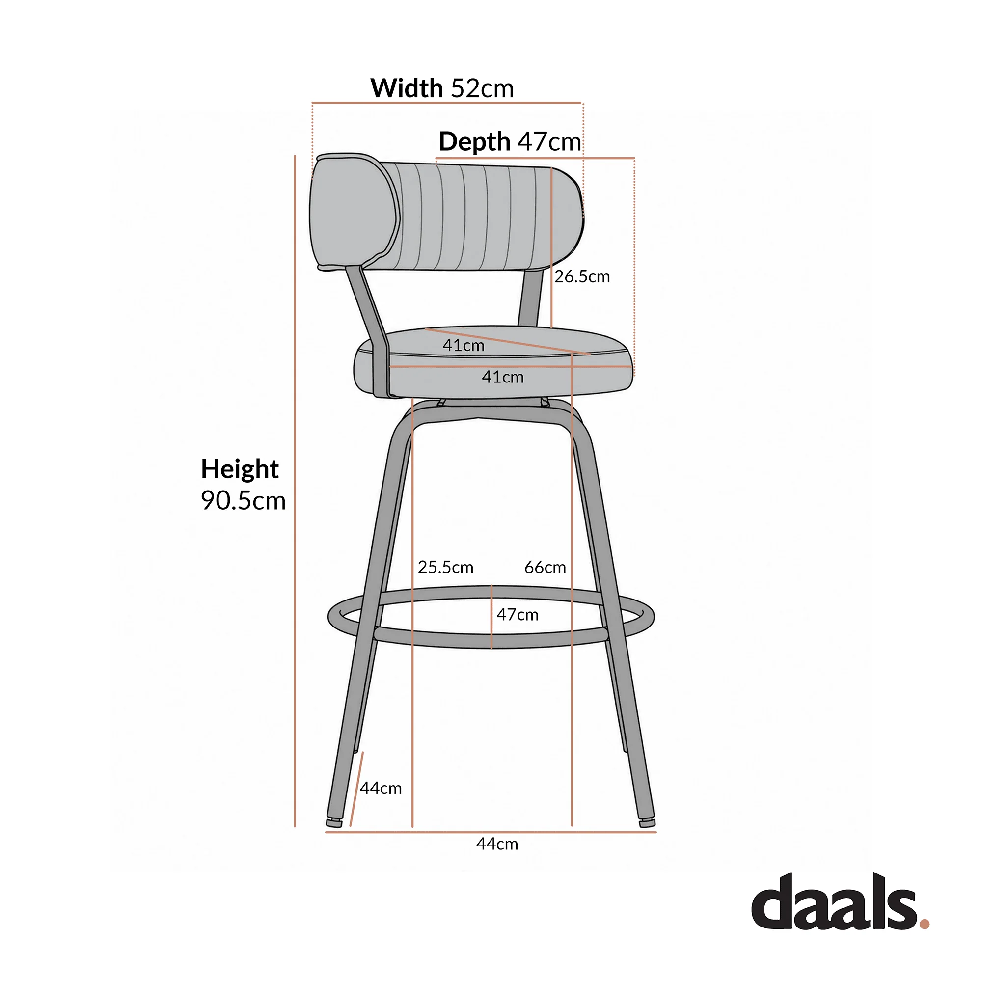 Lotte Set of 2 Swivel Counter Stools, Dark Mocha Chenille - Image 10