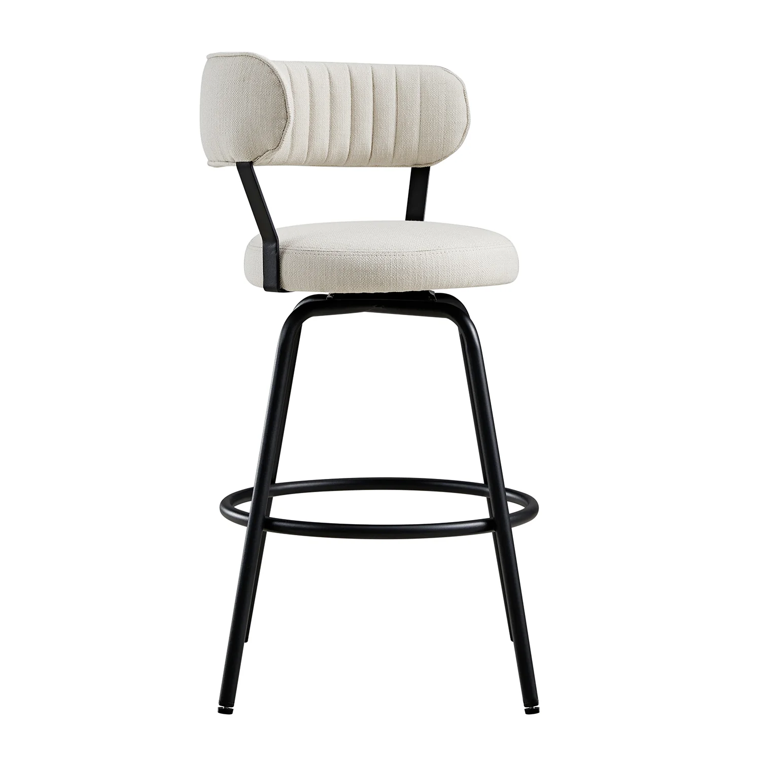 Lotte Set of 2 Swivel Counter Stools, Ivory Weave - Image 5