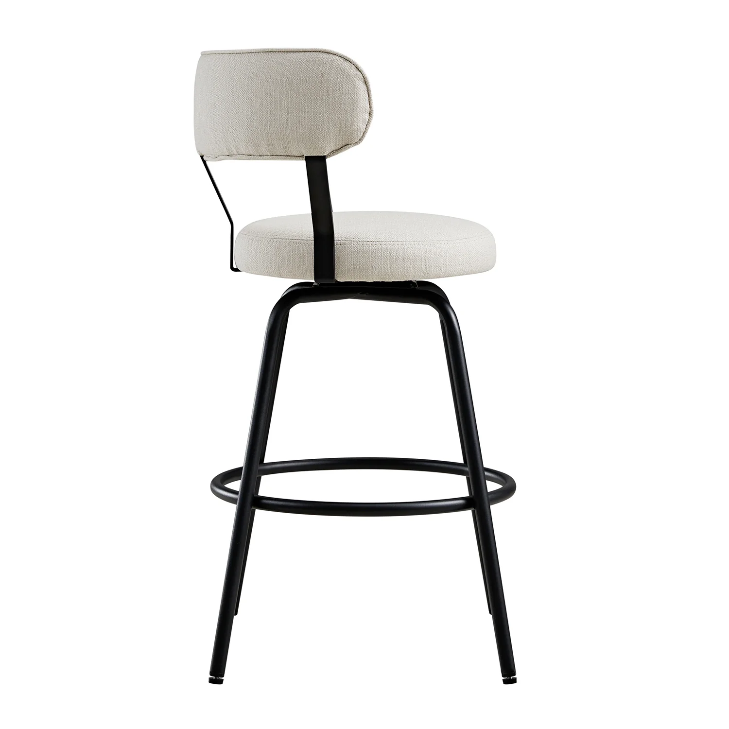 Lotte Set of 2 Swivel Counter Stools, Ivory Weave - Image 6