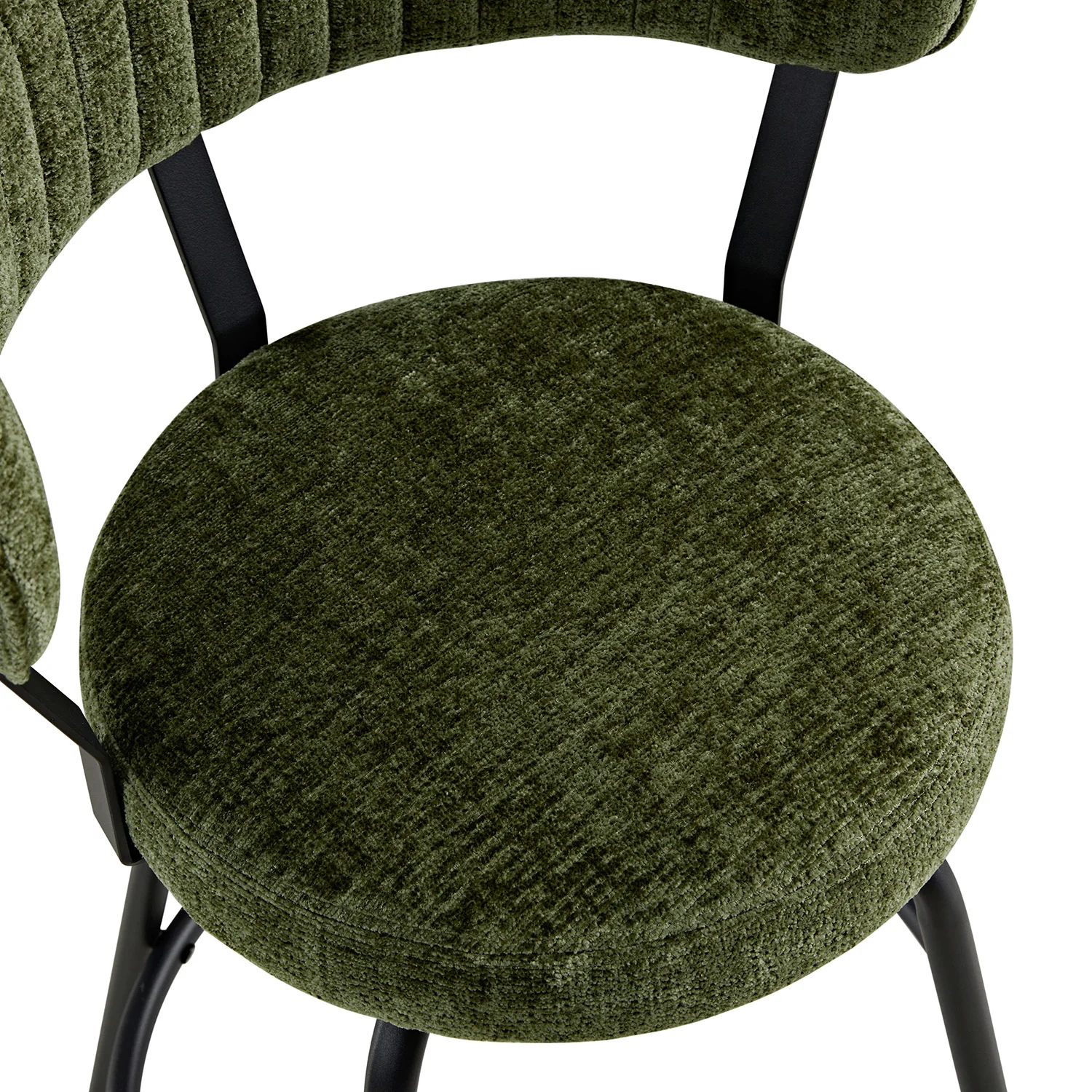 Lotte Set of 2 Swivel Counter Stools, Moss Green Chenille - Image 14